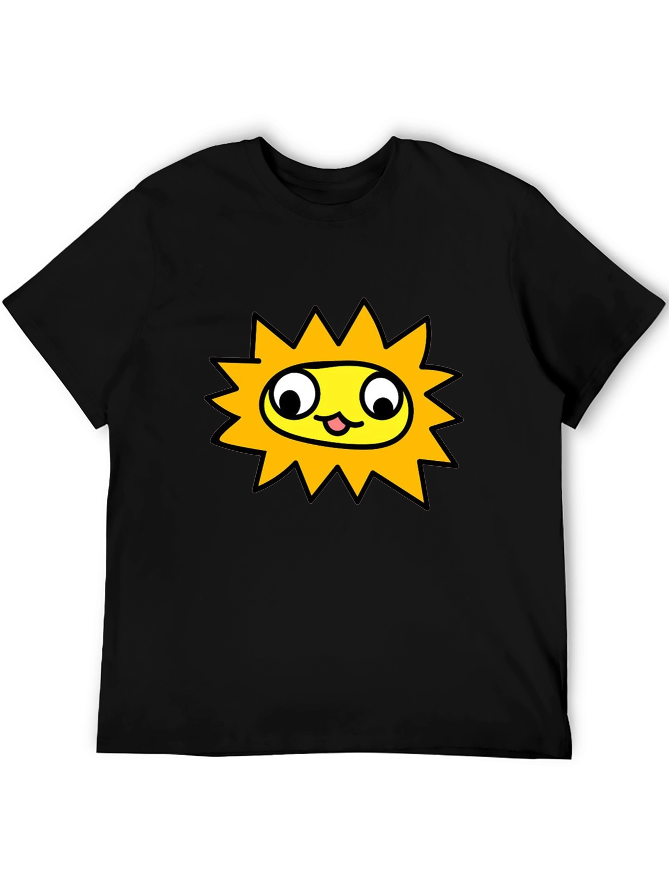 Sunny Character Graphic Tee - Black Crew Neck Shirt