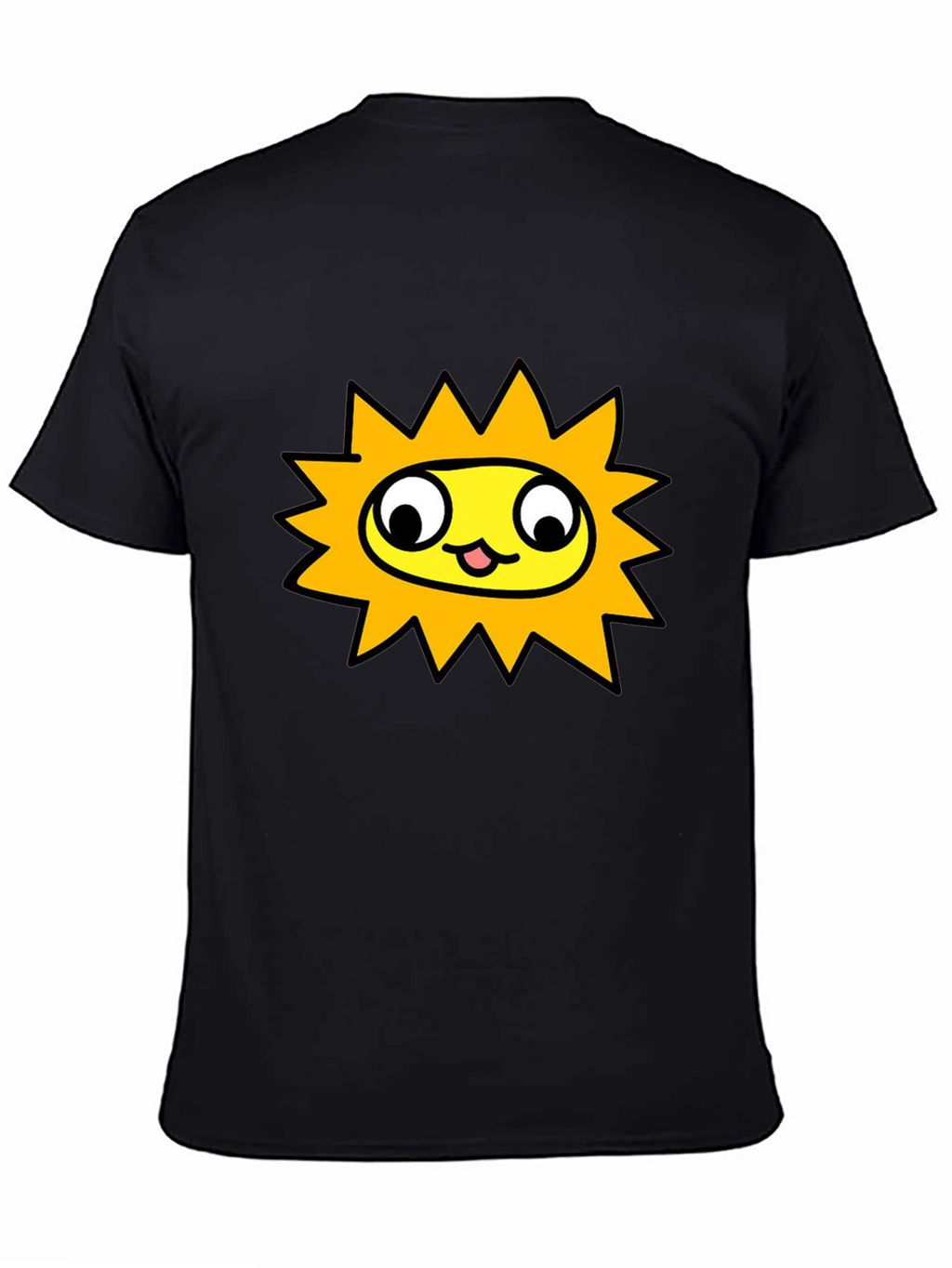 Sunny Character Graphic Tee - Black Crew Neck Shirt