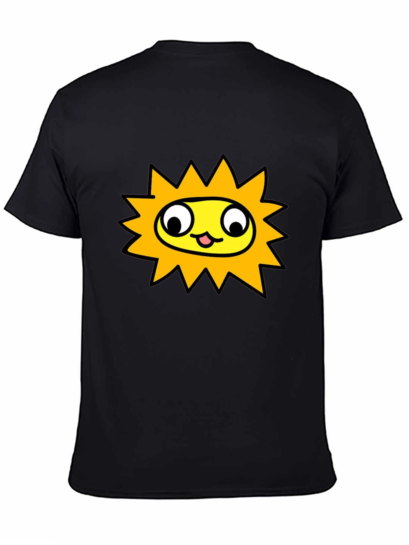 Sunny Character Graphic Tee - Black Crew Neck Shirt