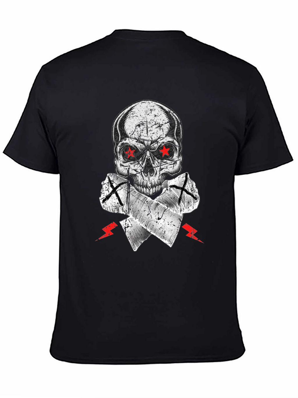 Skull Graphic Tee - Red Star Eyes
