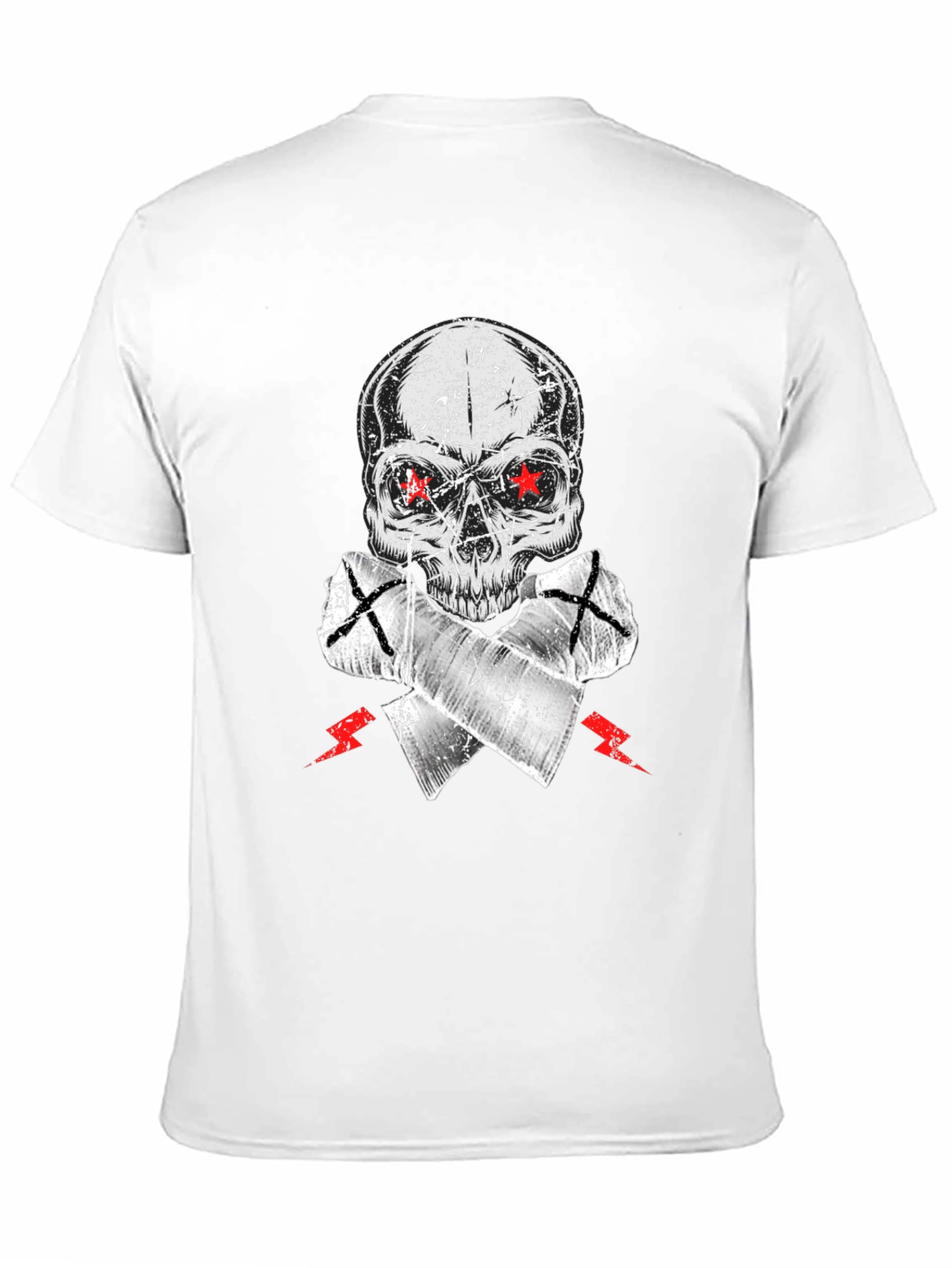 Skull Graphic Tee - Red Star Eyes