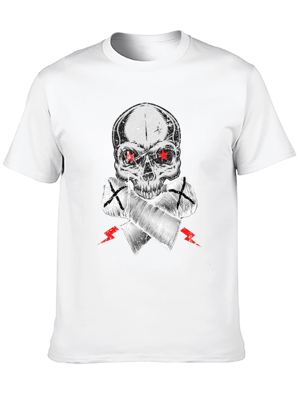 Skull Graphic Tee - Red Star Eyes