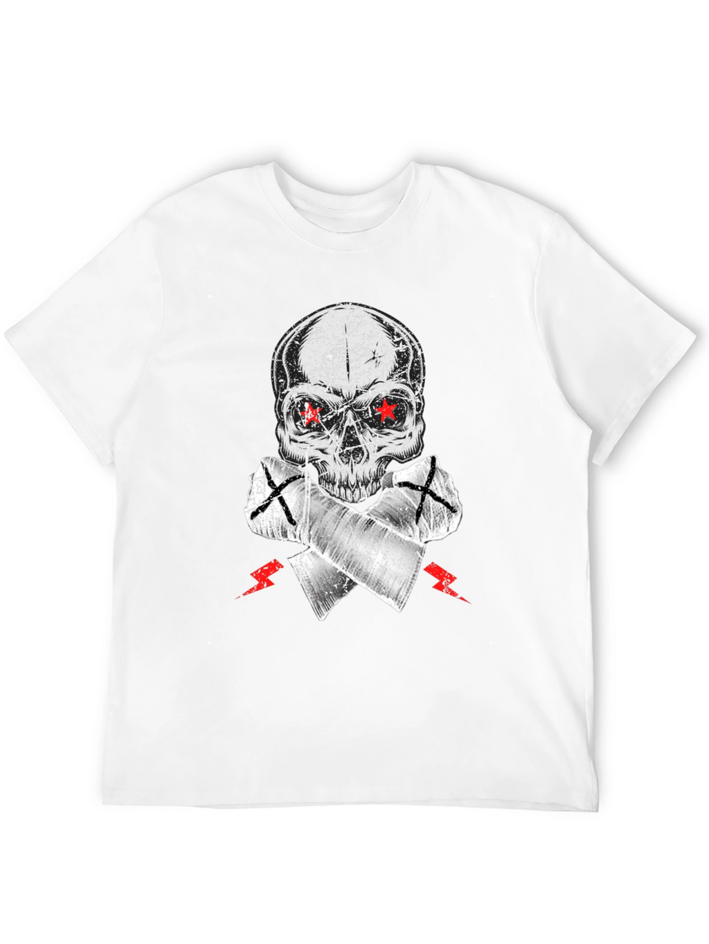 Skull Graphic Tee - Red Star Eyes