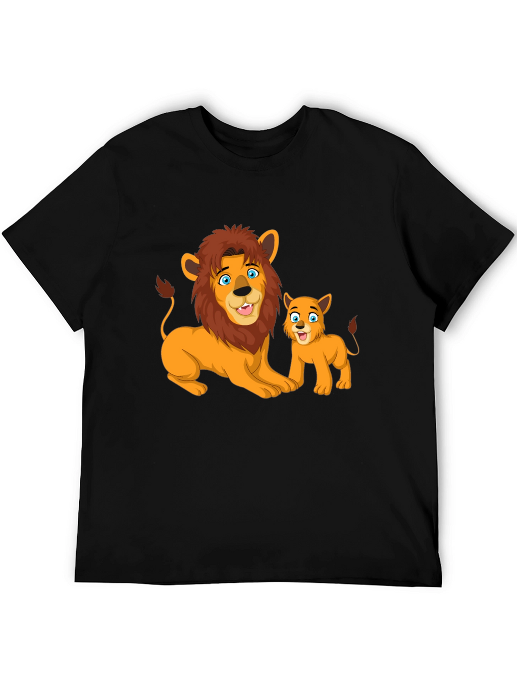 Lion & Cub Graphic T-Shirt - Black