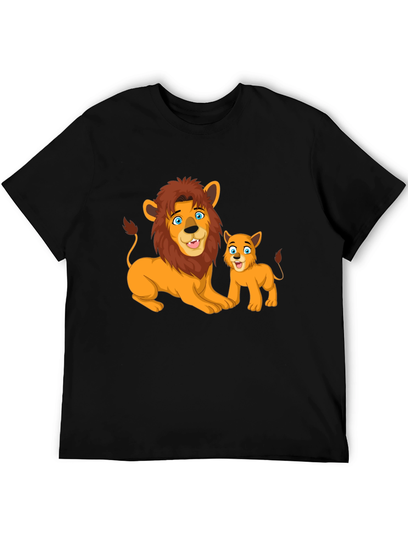 Lion & Cub Graphic T-Shirt - Black