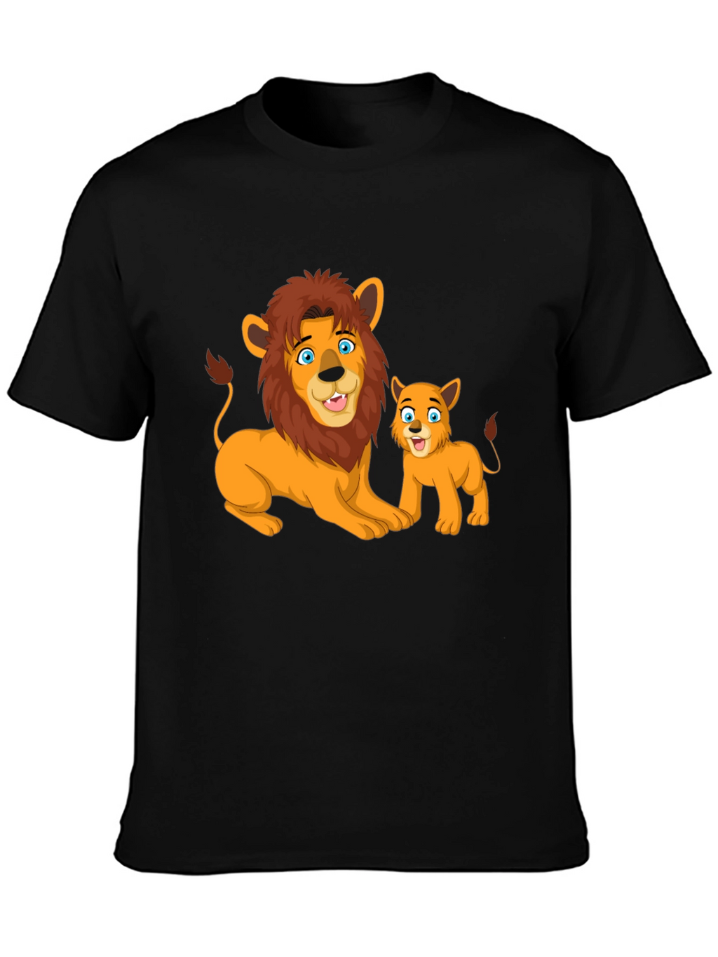 Lion & Cub Graphic T-Shirt - Black