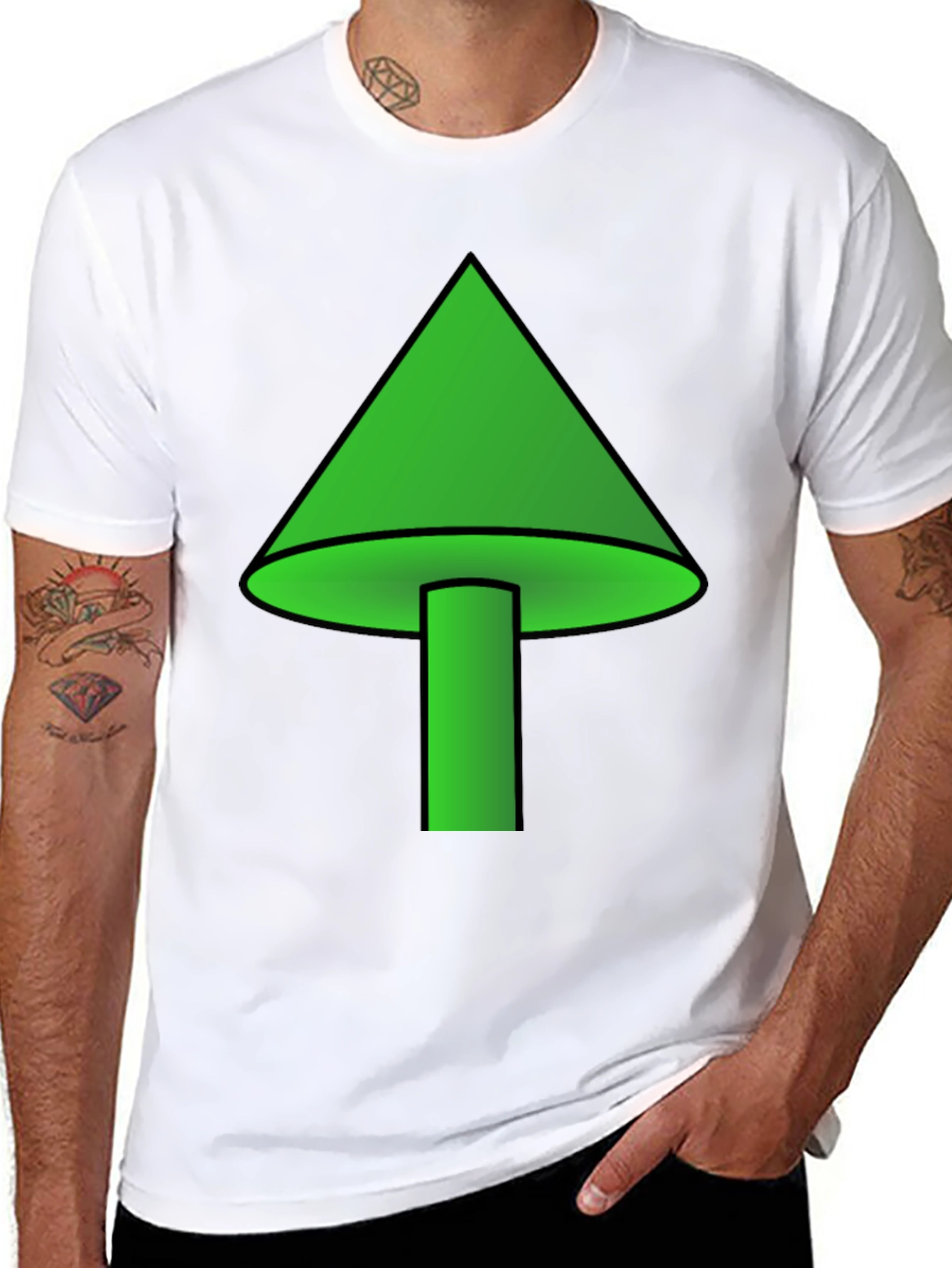 Green Mushroom Graphic T-Shirt - Casual Wear