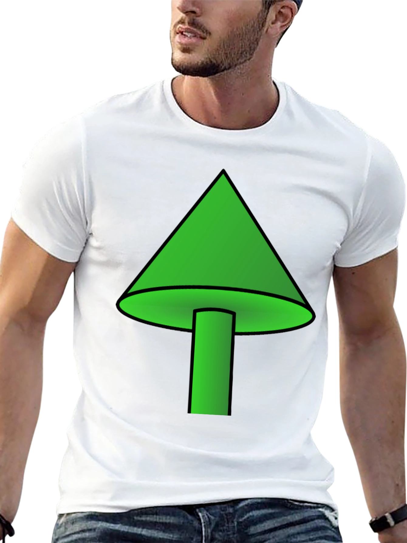 Green Mushroom Graphic T-Shirt - Casual Wear