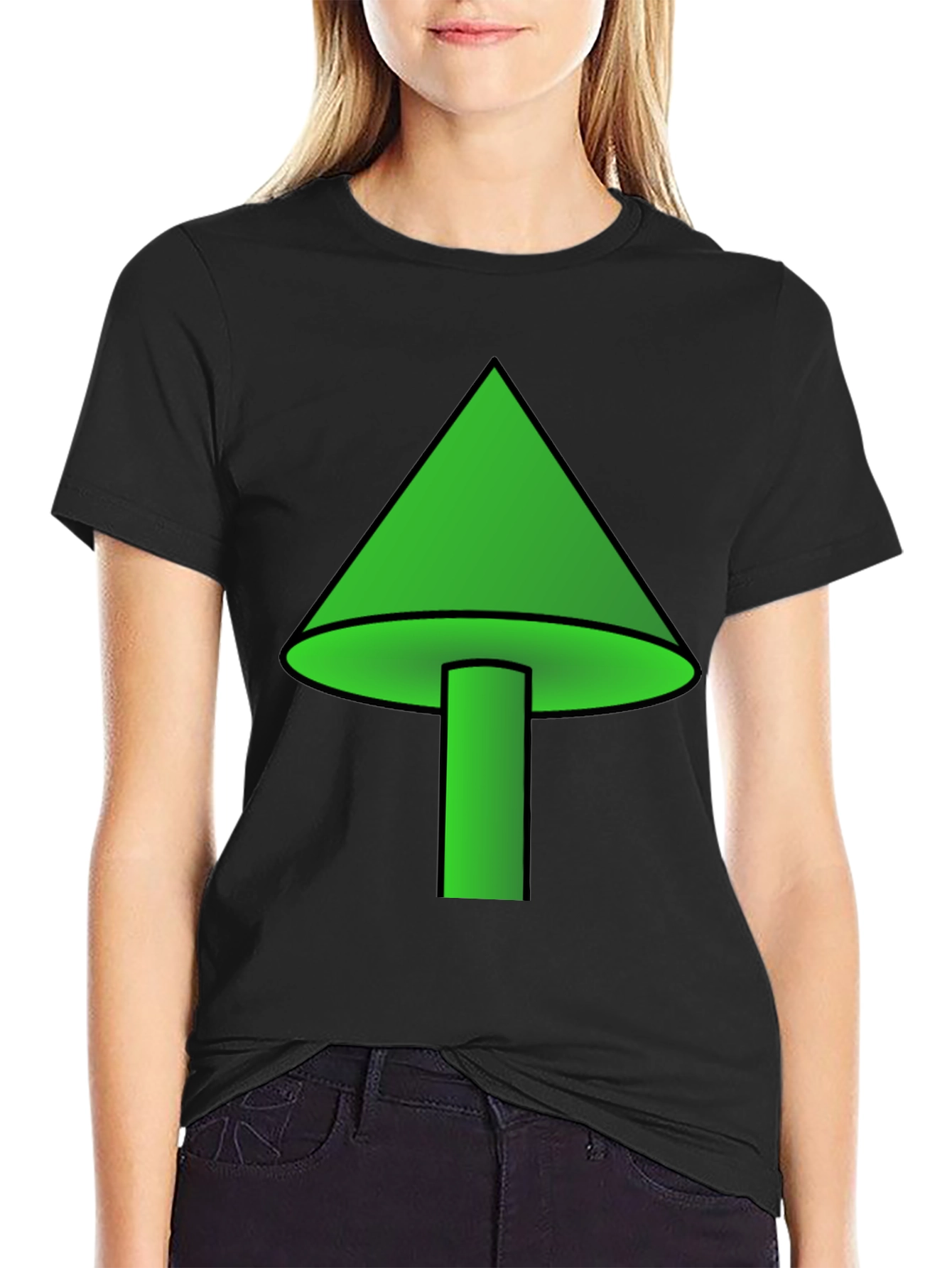 Green Mushroom Graphic T-Shirt - Casual Wear