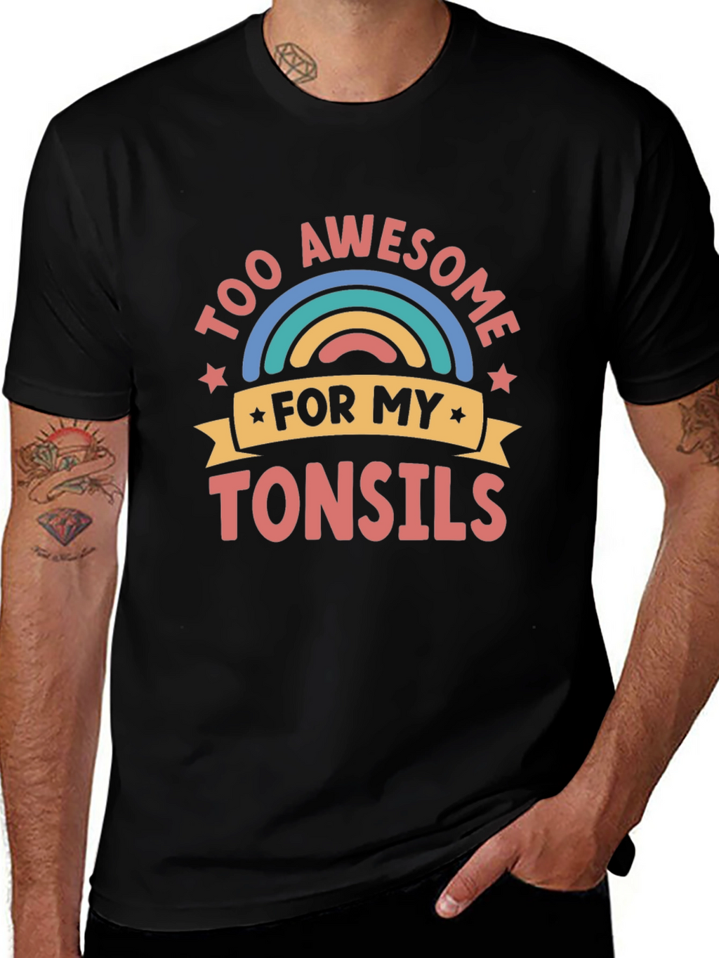 Too Awesome for My Tonsils Funny Graphic Tee