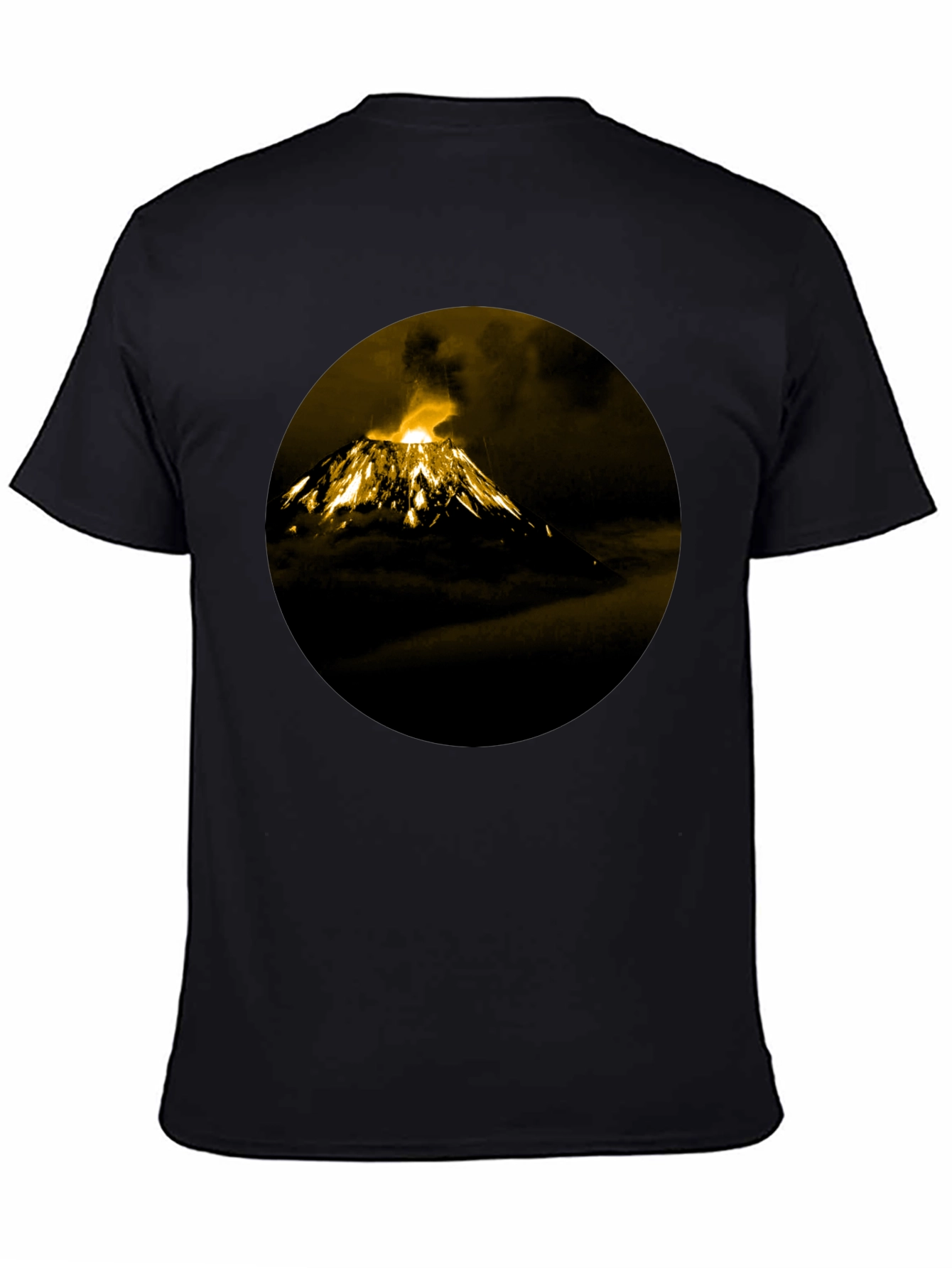 Volcano Print Black T-Shirt