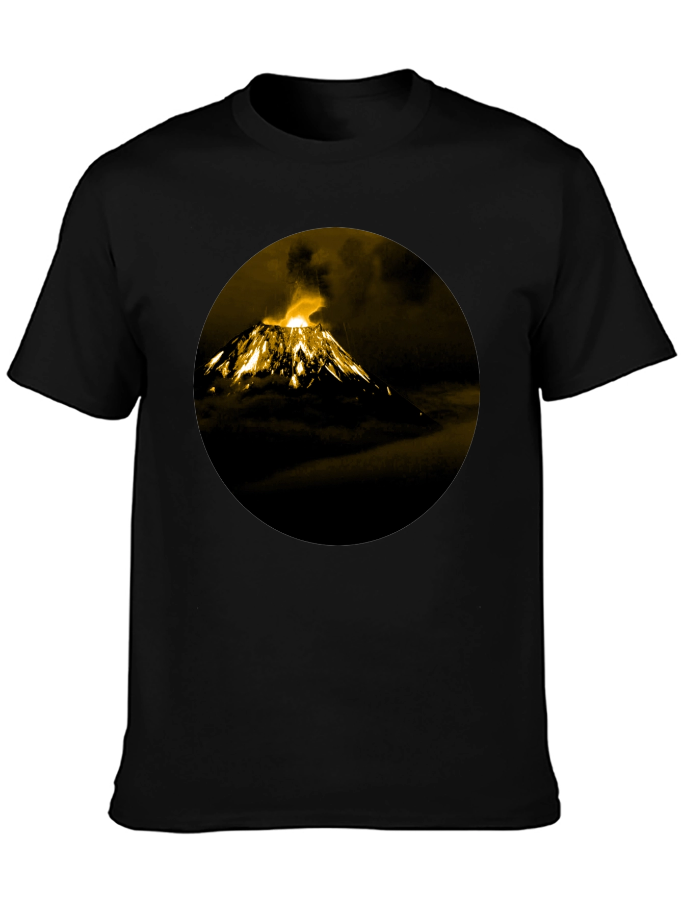 Volcano Print Black T-Shirt