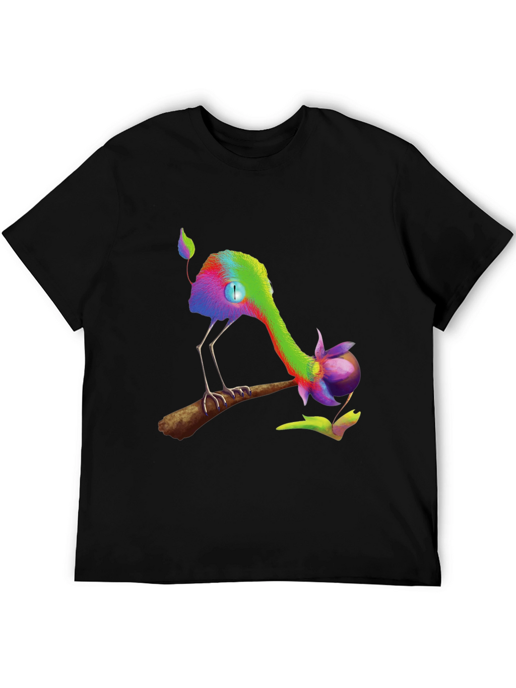 Whimsical Creature Graphic Black T-Shirt