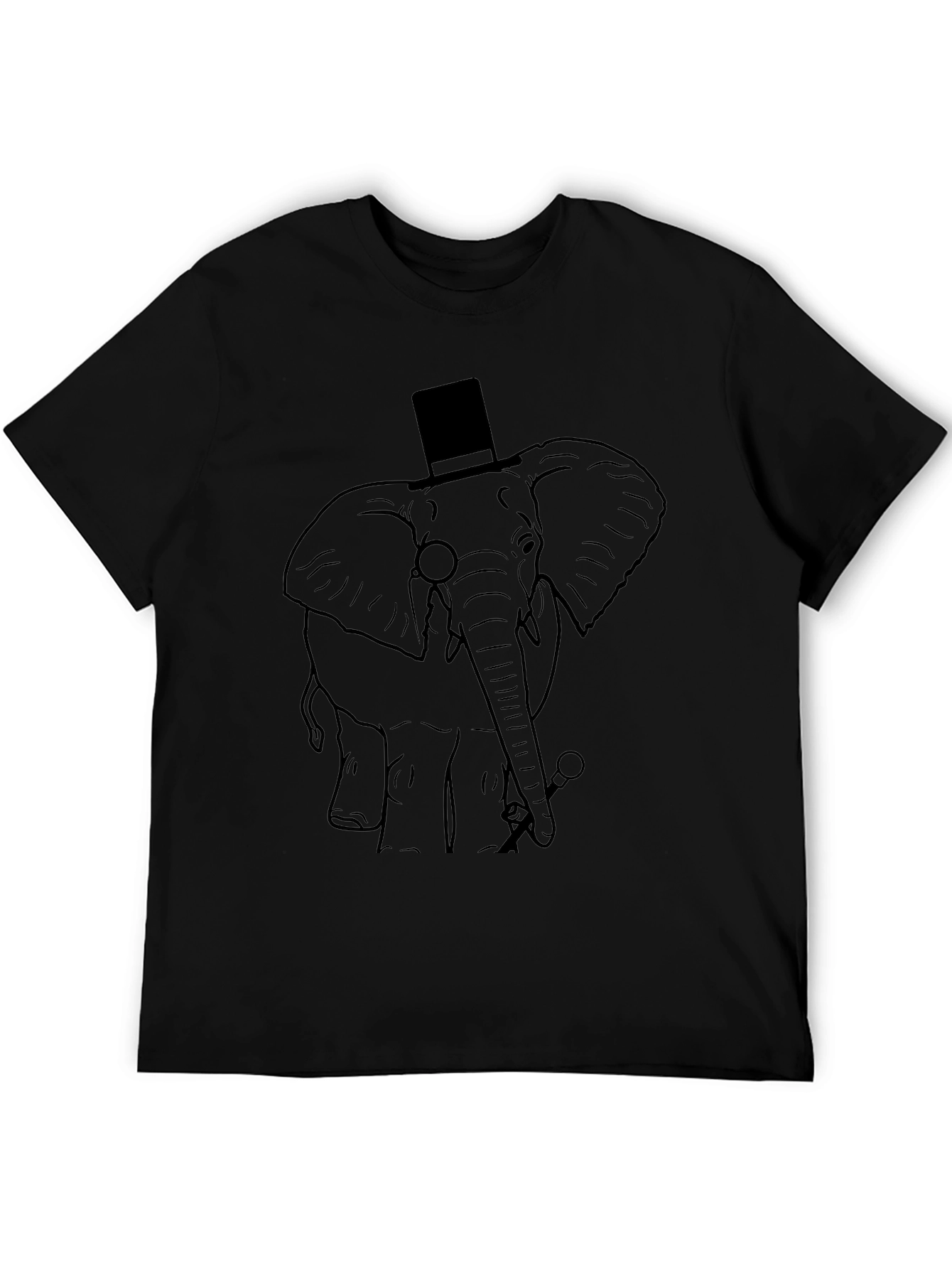 Elephant Top Hat T-Shirt - Unique Graphic Tee