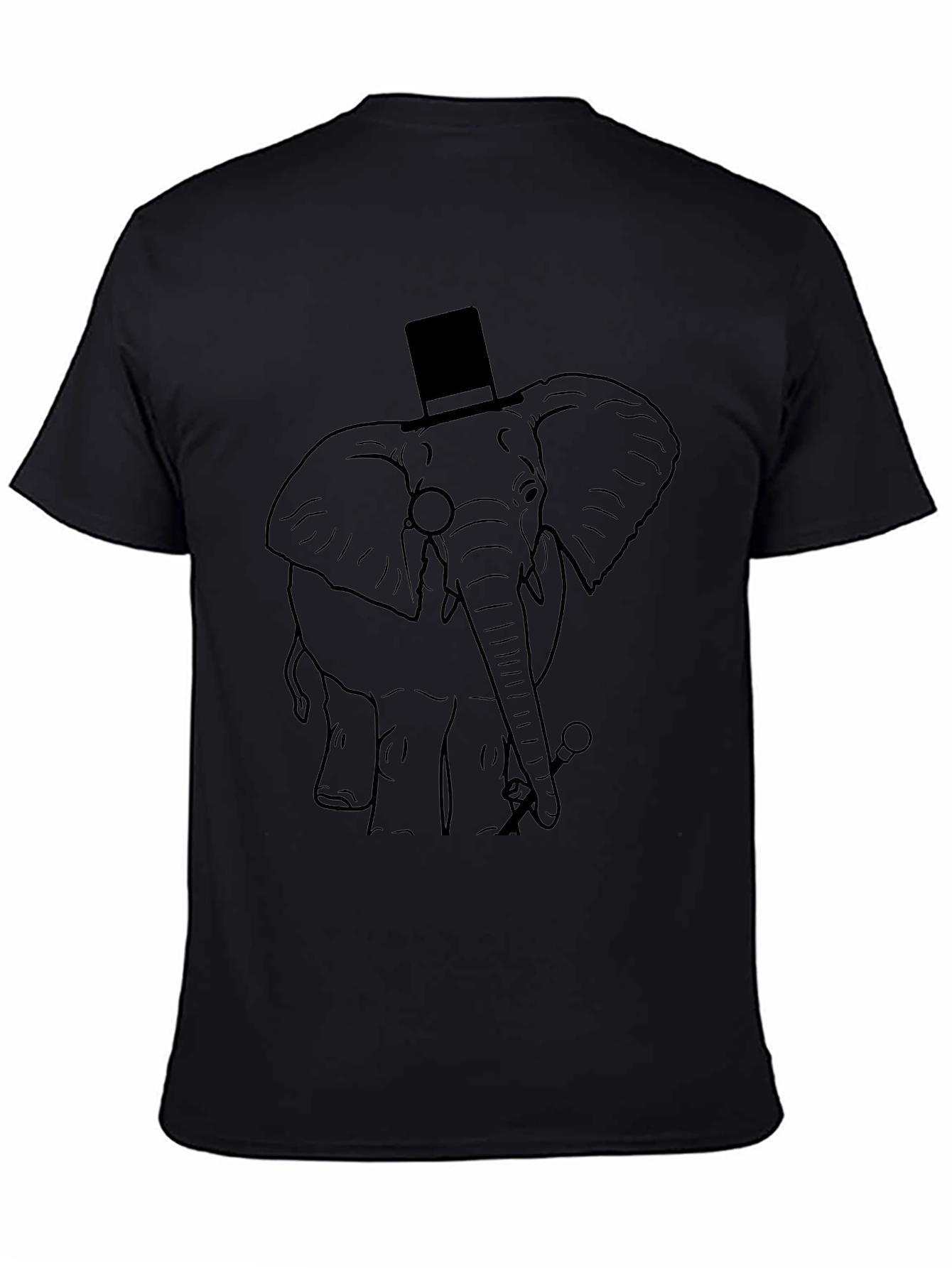 Elephant Top Hat T-Shirt - Unique Graphic Tee
