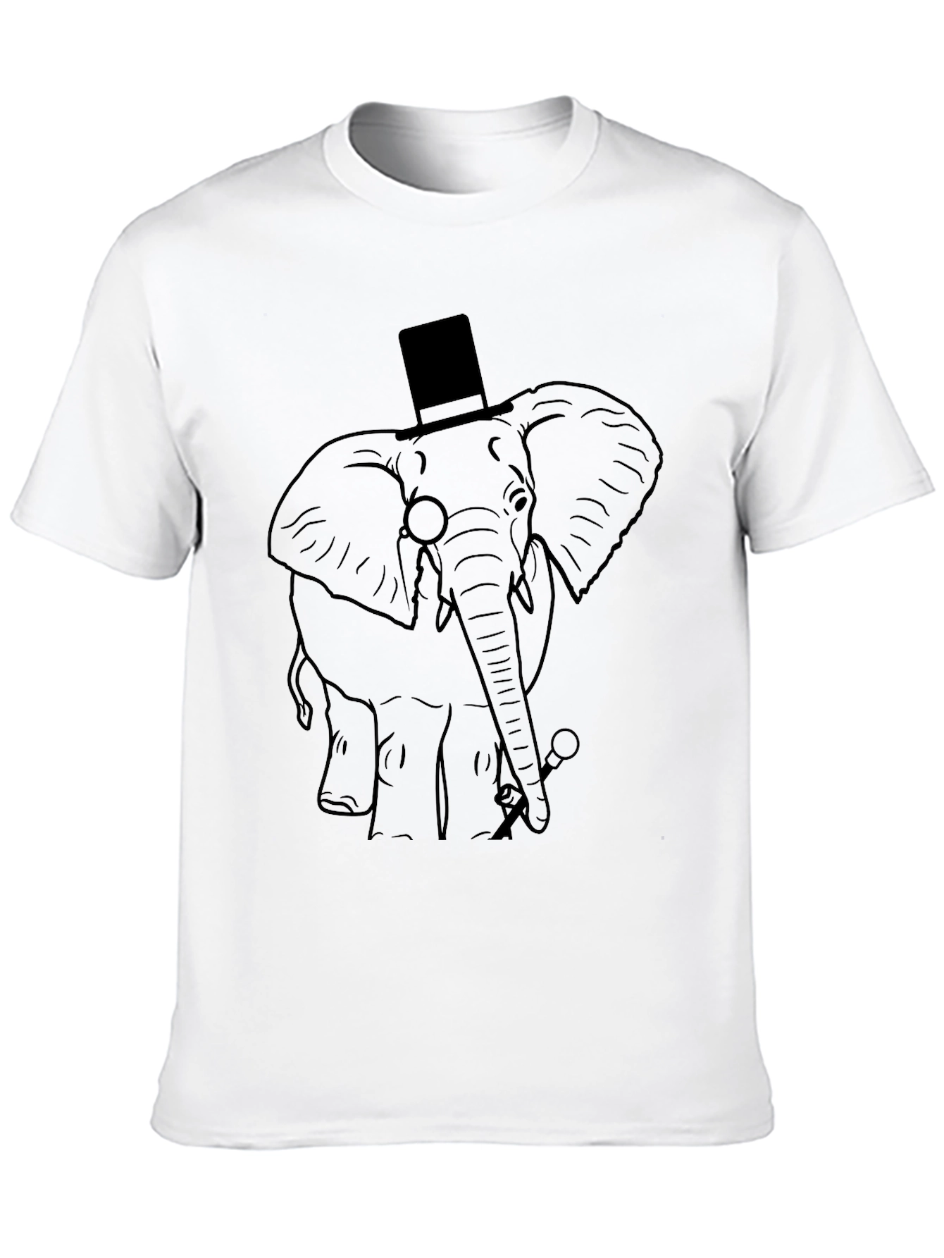Elephant Top Hat T-Shirt - Unique Graphic Tee