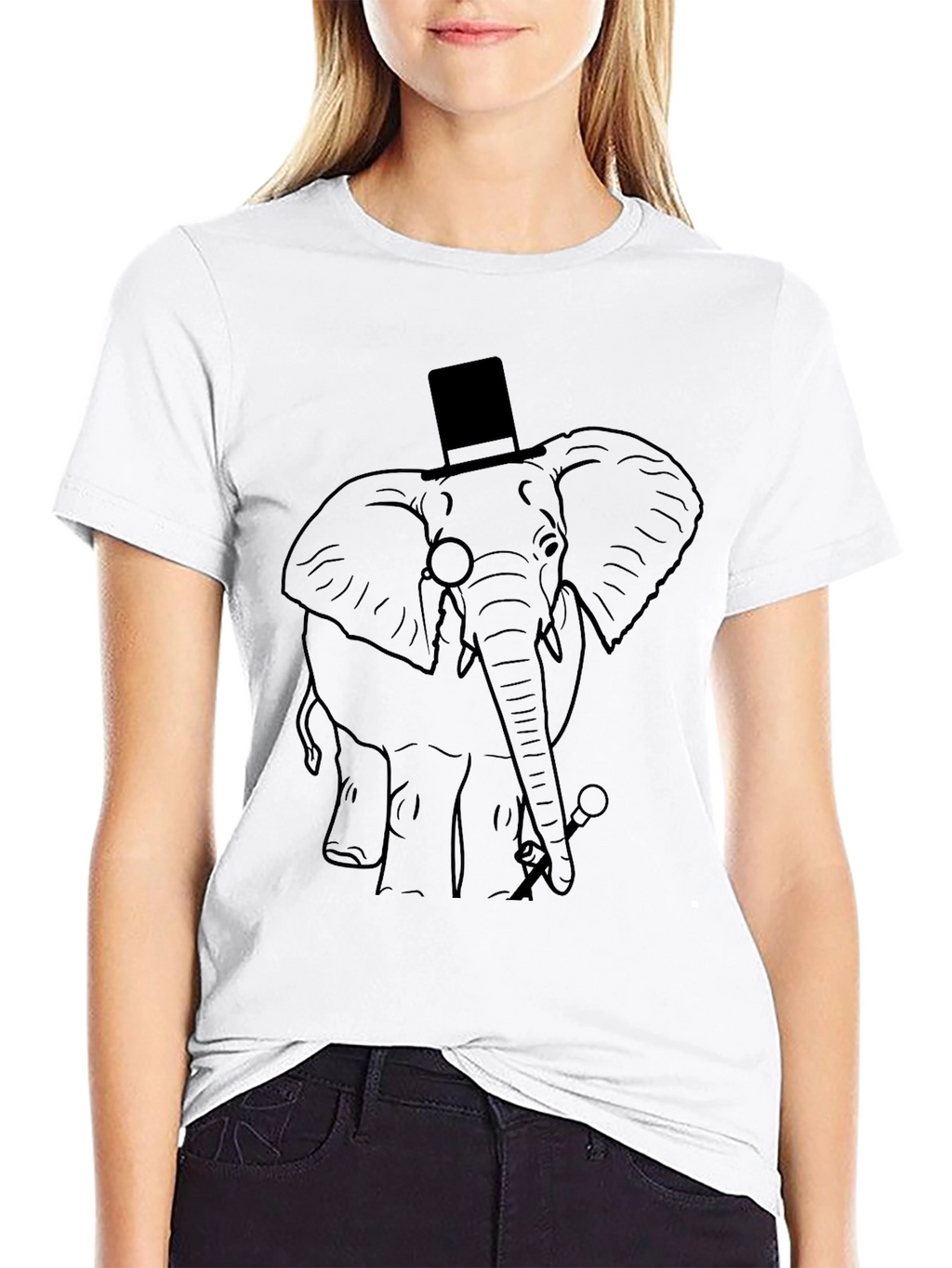 Elephant Top Hat T-Shirt - Unique Graphic Tee