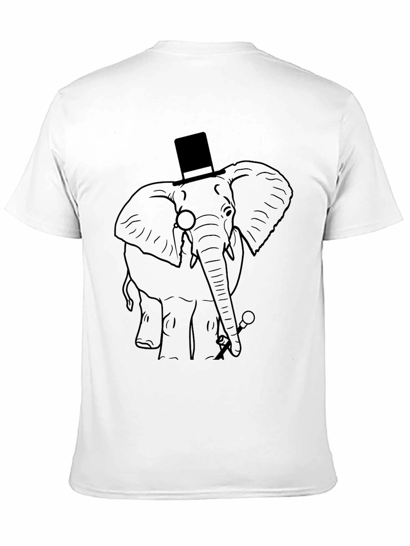 Elephant Top Hat T-Shirt - Unique Graphic Tee