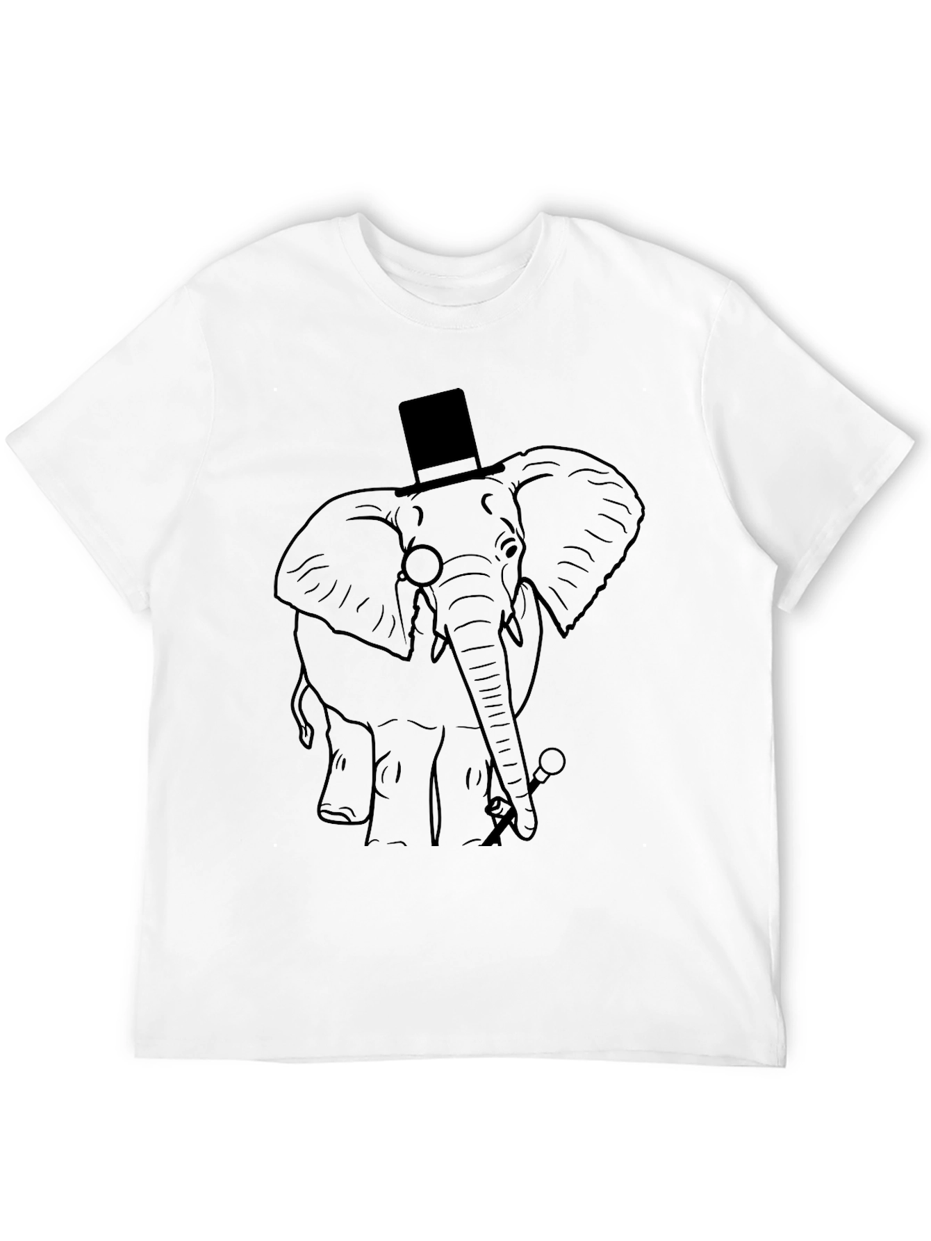 Elephant Top Hat T-Shirt - Unique Graphic Tee