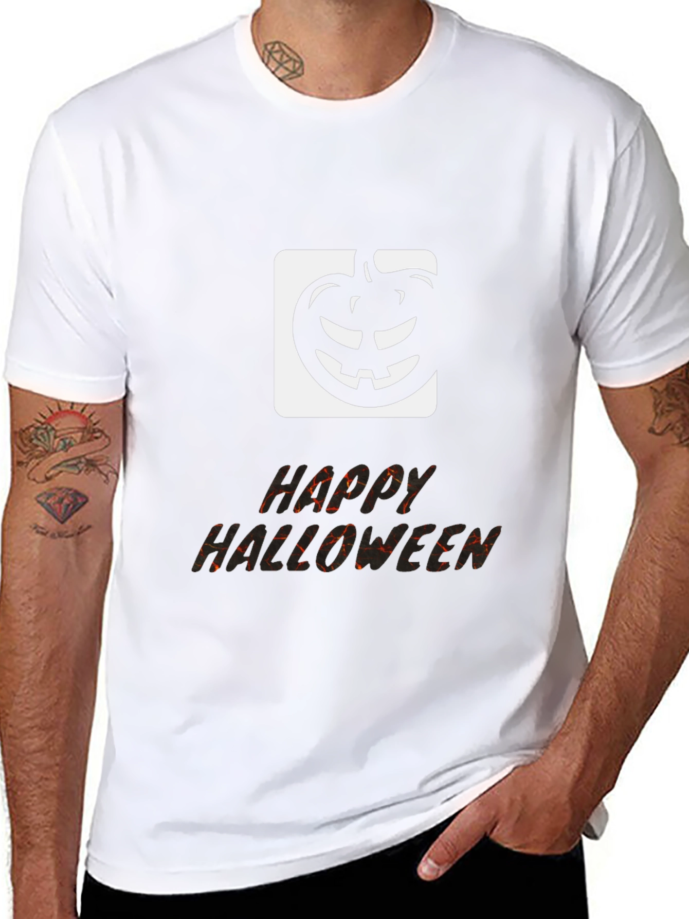 Happy Halloween Black Graphic T-Shirt