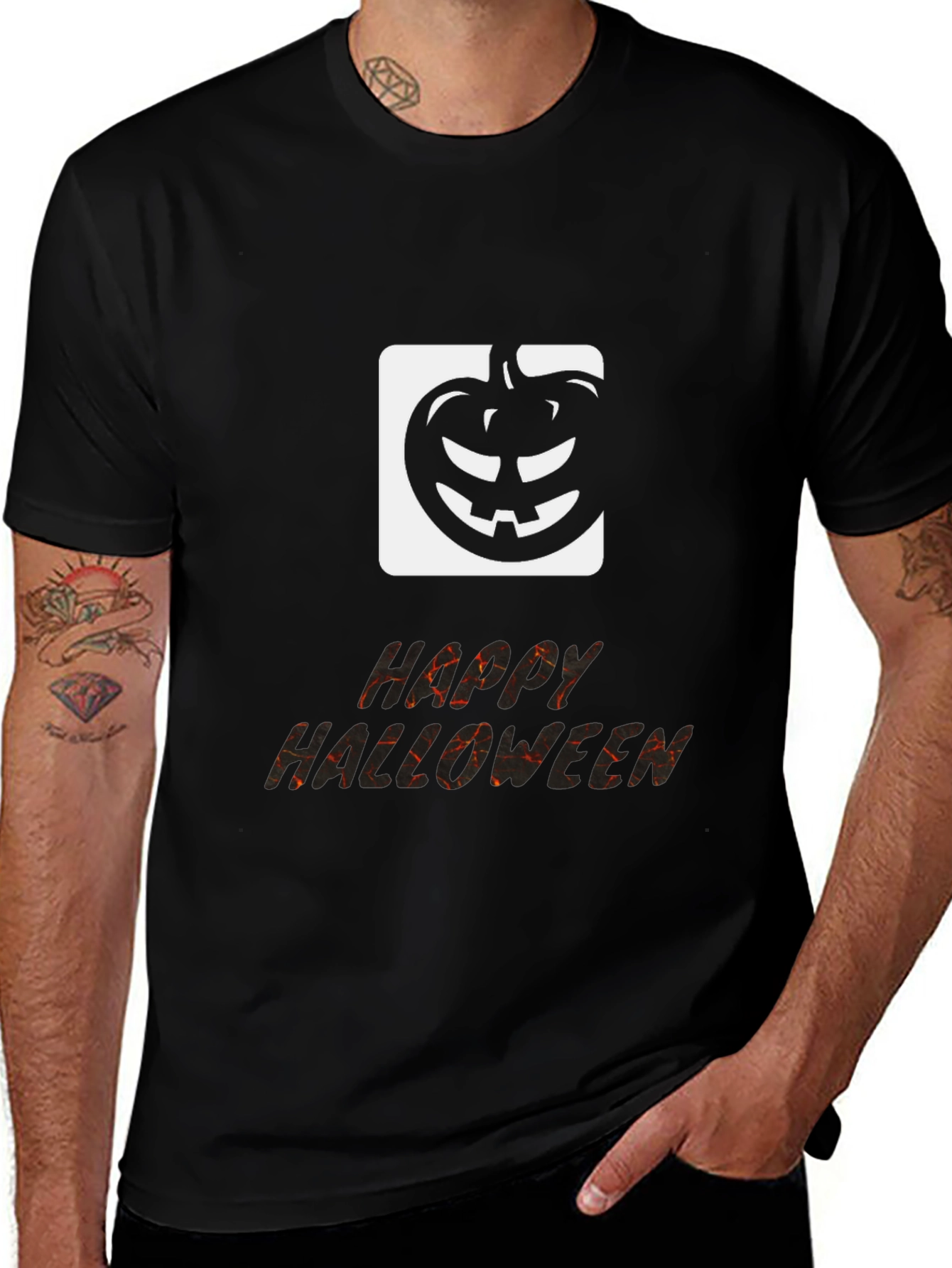 Happy Halloween Black Graphic T-Shirt