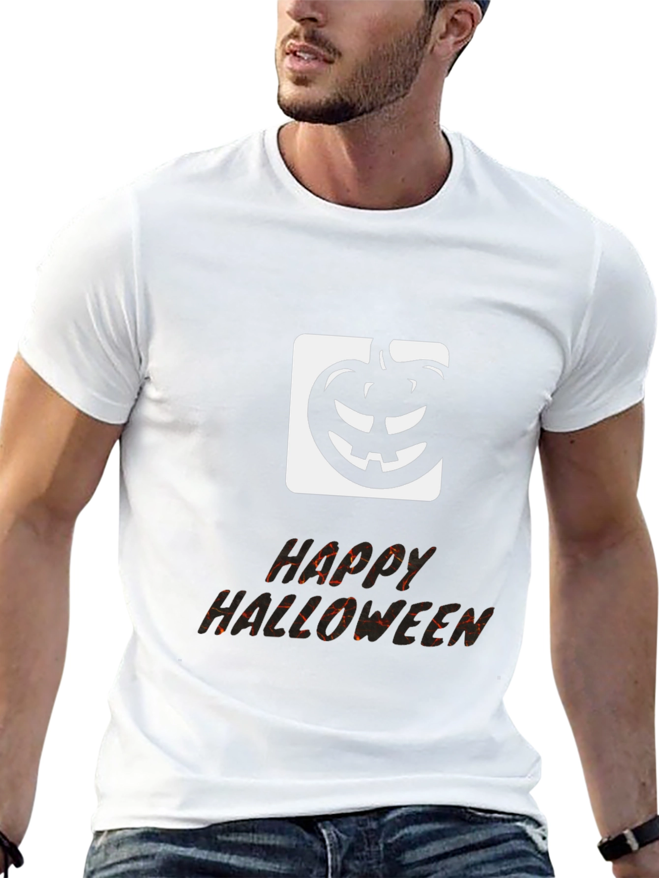 Happy Halloween Black Graphic T-Shirt