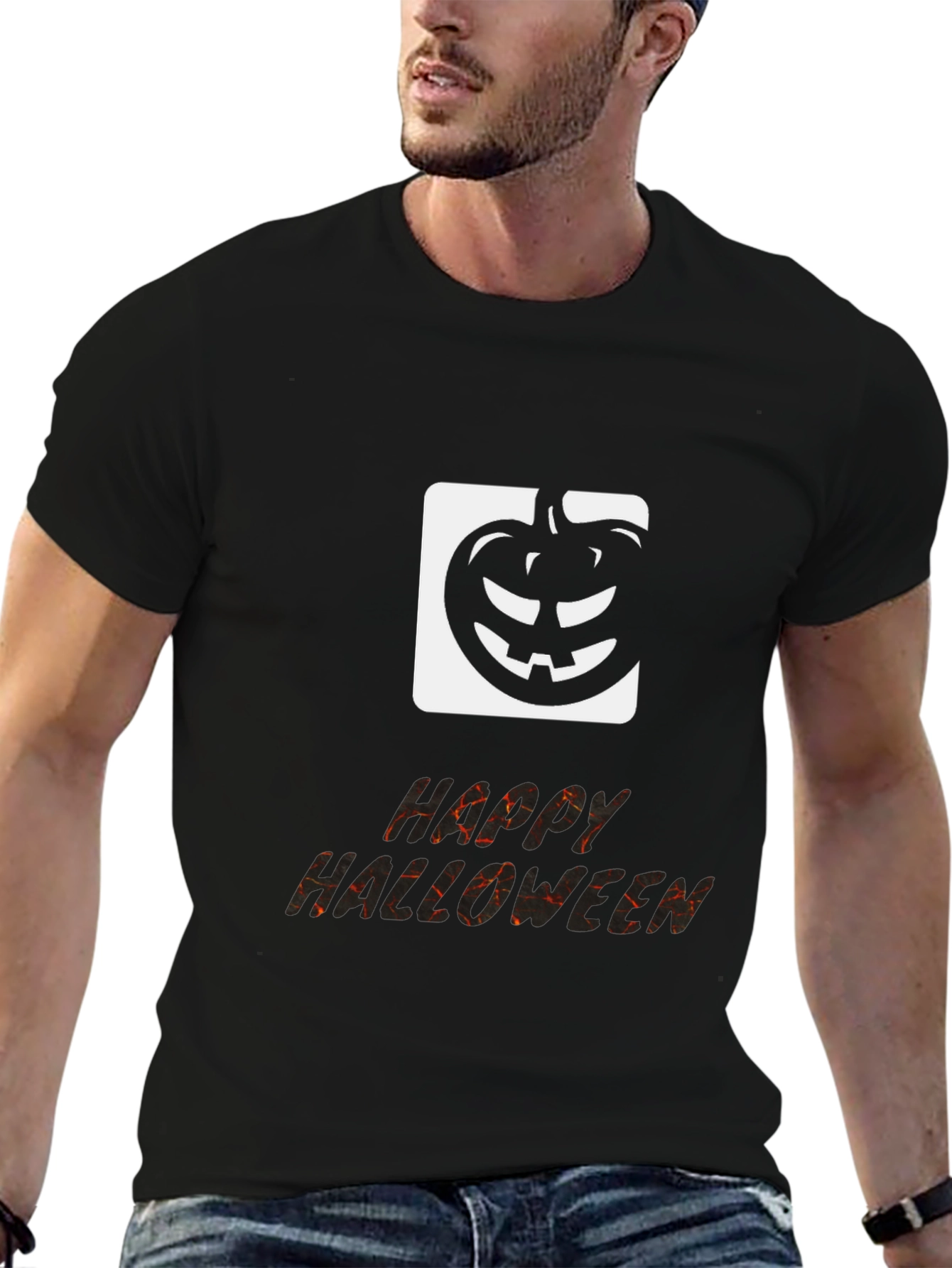 Happy Halloween Black Graphic T-Shirt