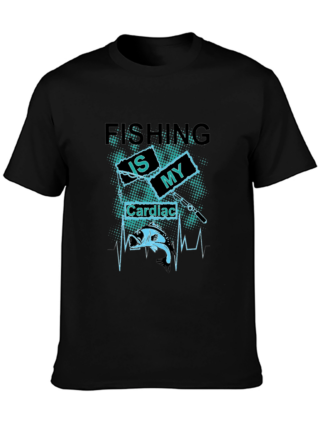Fishing Is My Cardiac T-Shirt - Bass Fisherman Tee