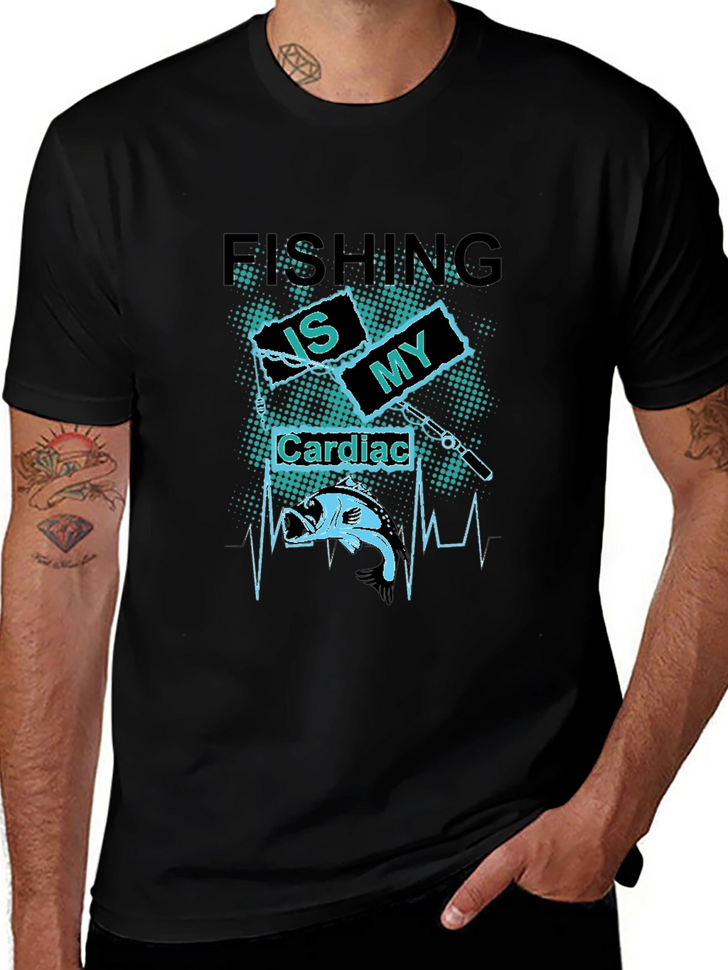 Fishing Is My Cardiac T-Shirt - Bass Fisherman Tee