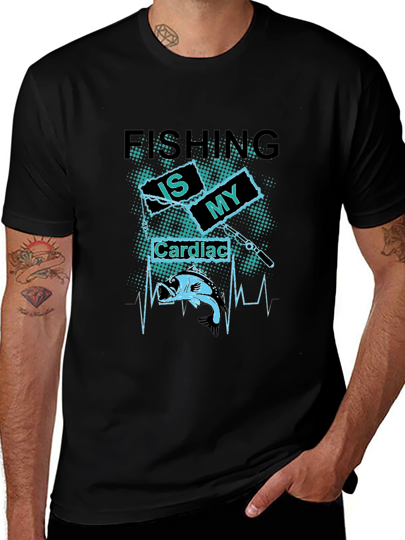 Fishing Is My Cardiac T-Shirt - Bass Fisherman Tee