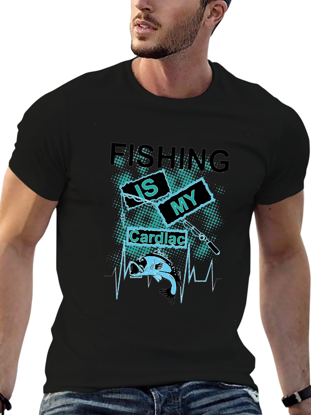 Fishing Is My Cardiac T-Shirt - Bass Fisherman Tee