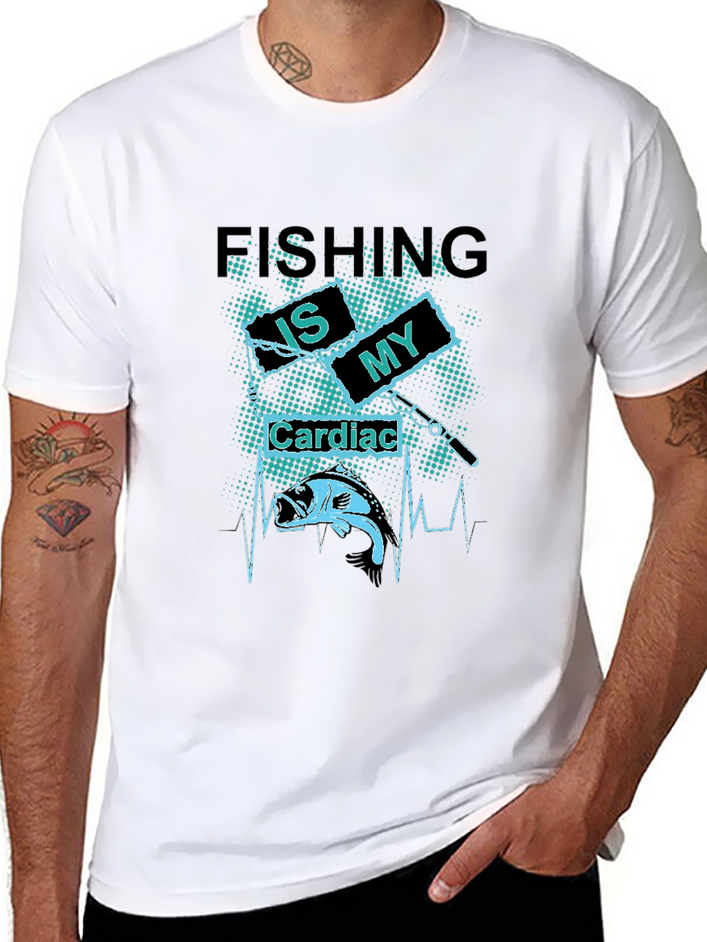 Fishing Is My Cardiac T-Shirt - Bass Fisherman Tee