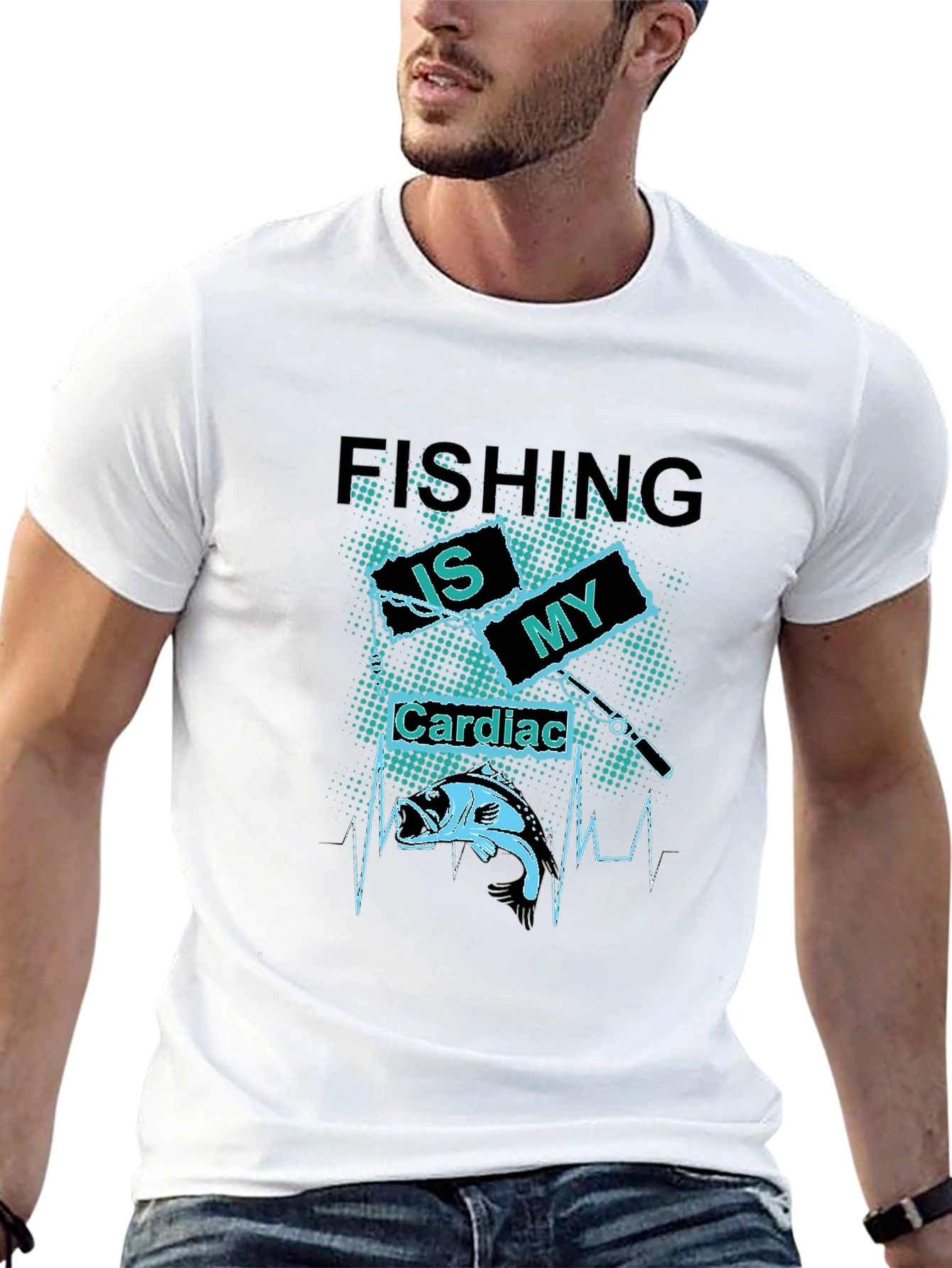 Fishing Is My Cardiac T-Shirt - Bass Fisherman Tee