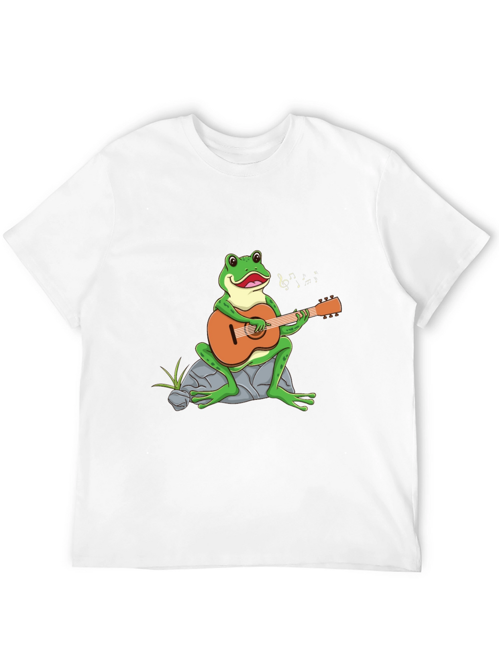 Frog Playing Guitar Graphic Tee - Black T-Shirt