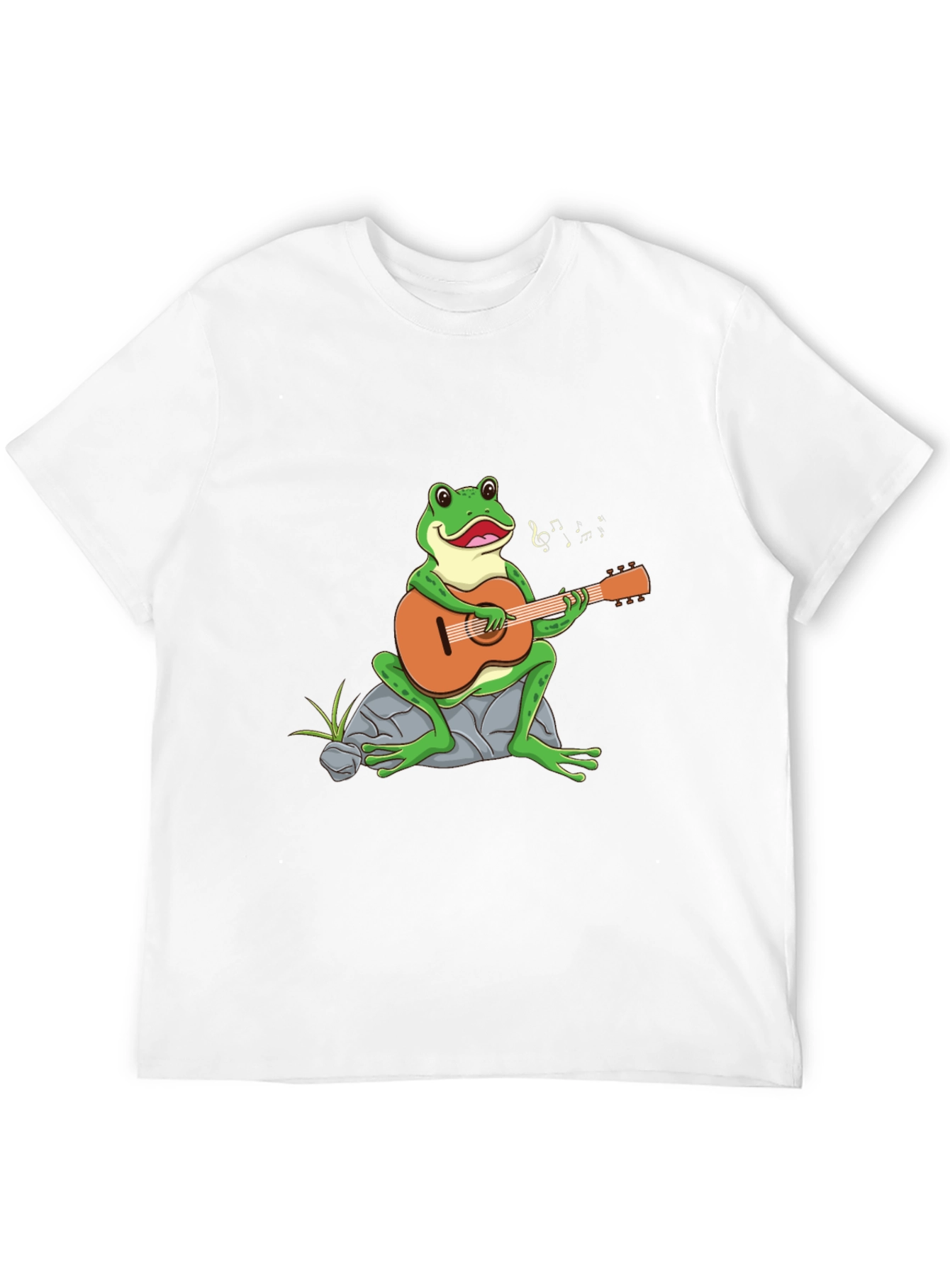 Frog Playing Guitar Graphic Tee - Black T-Shirt