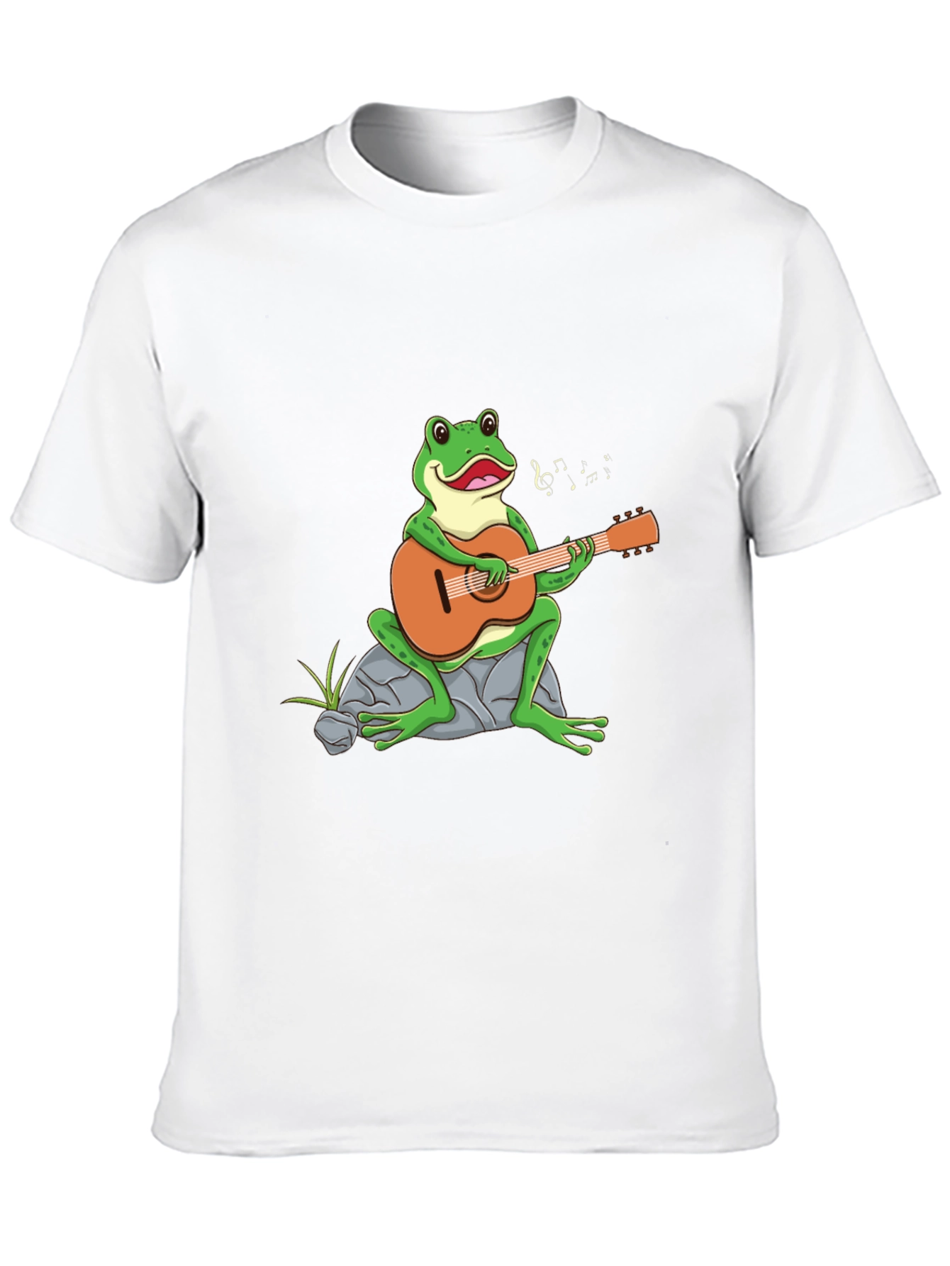 Frog Playing Guitar Graphic Tee - Black T-Shirt