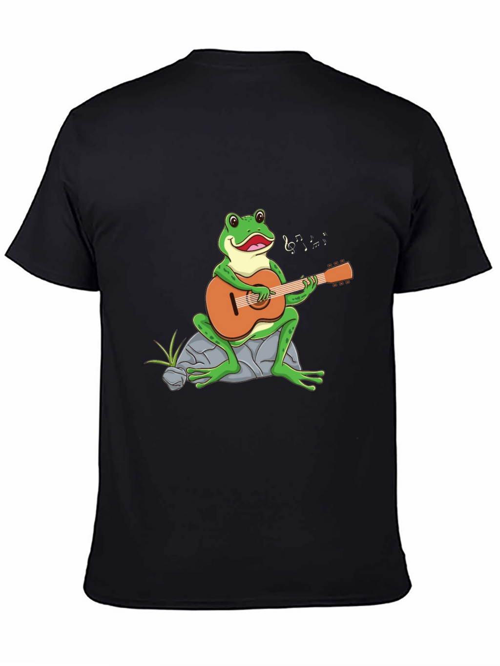 Frog Playing Guitar Graphic Tee - Black T-Shirt