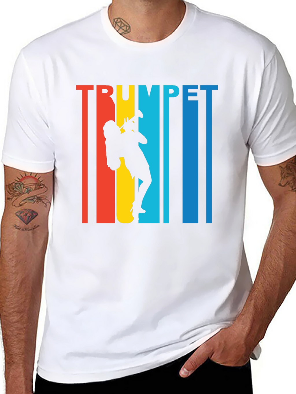 Trumpet Player Graphic Tee - Retro Style