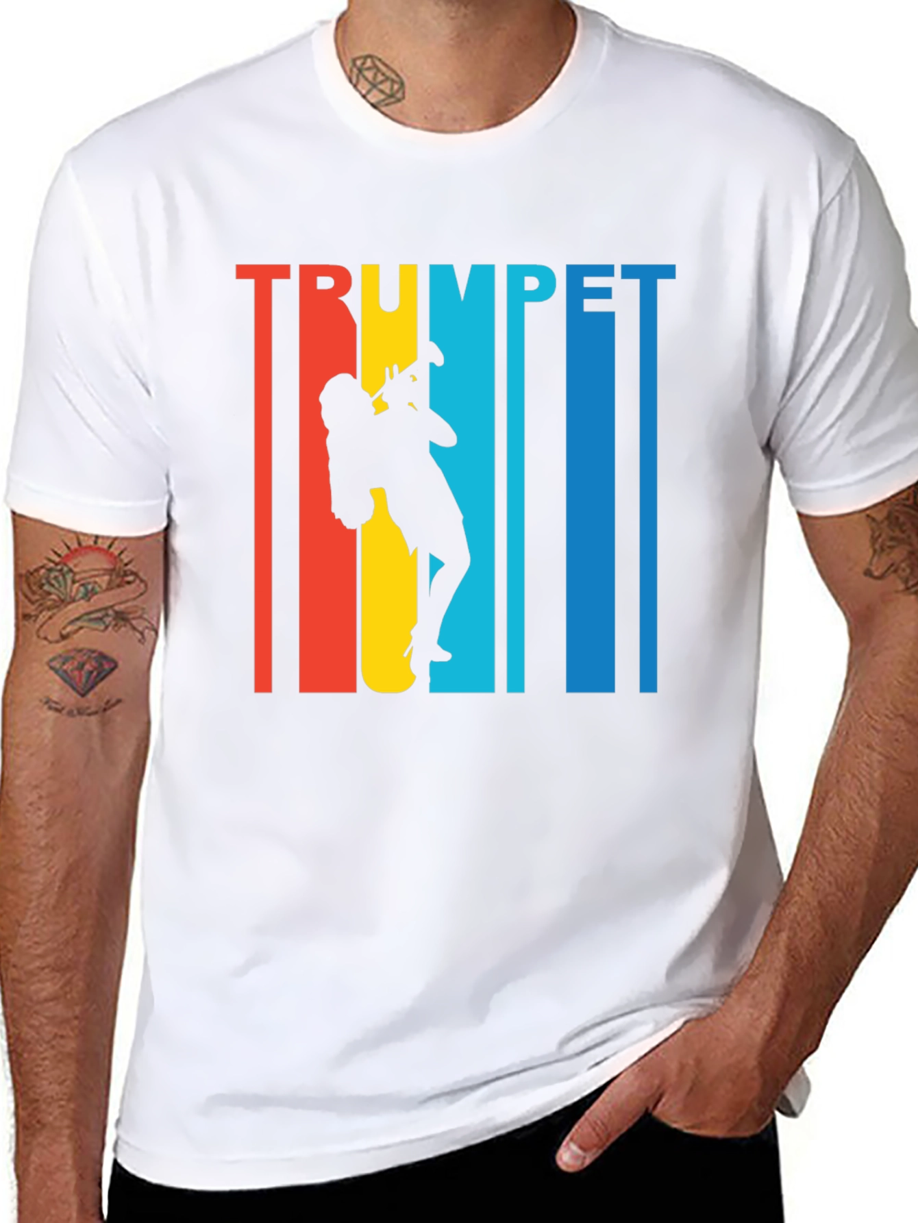 Trumpet Player Graphic Tee - Retro Style