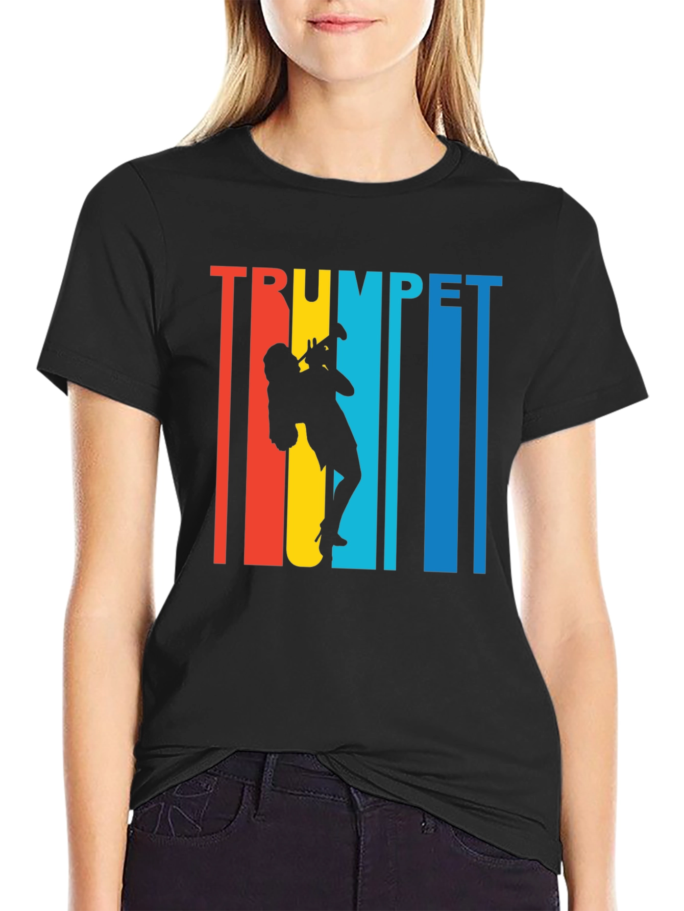 Trumpet Player Graphic Tee - Retro Style