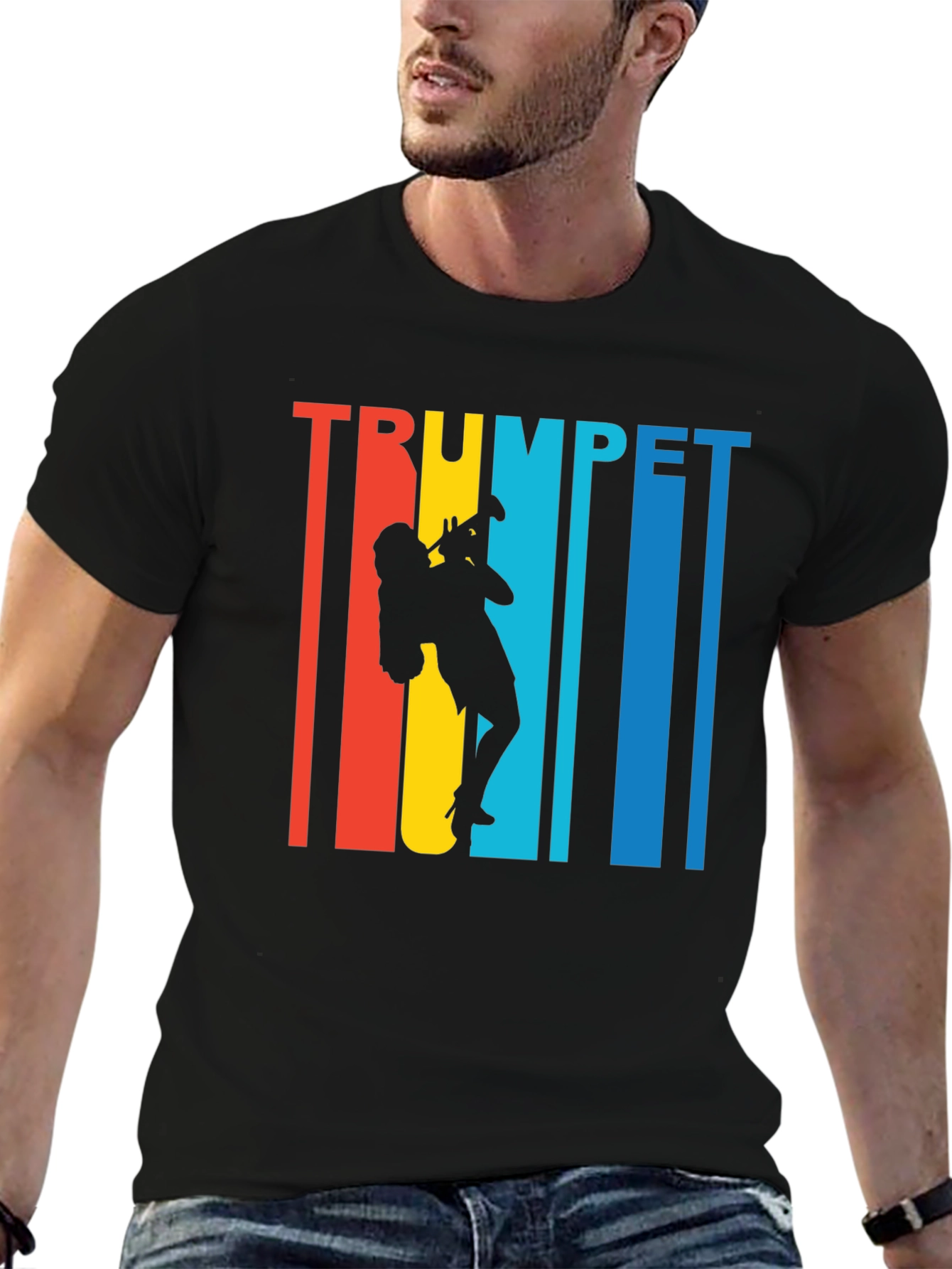 Trumpet Player Graphic Tee - Retro Style