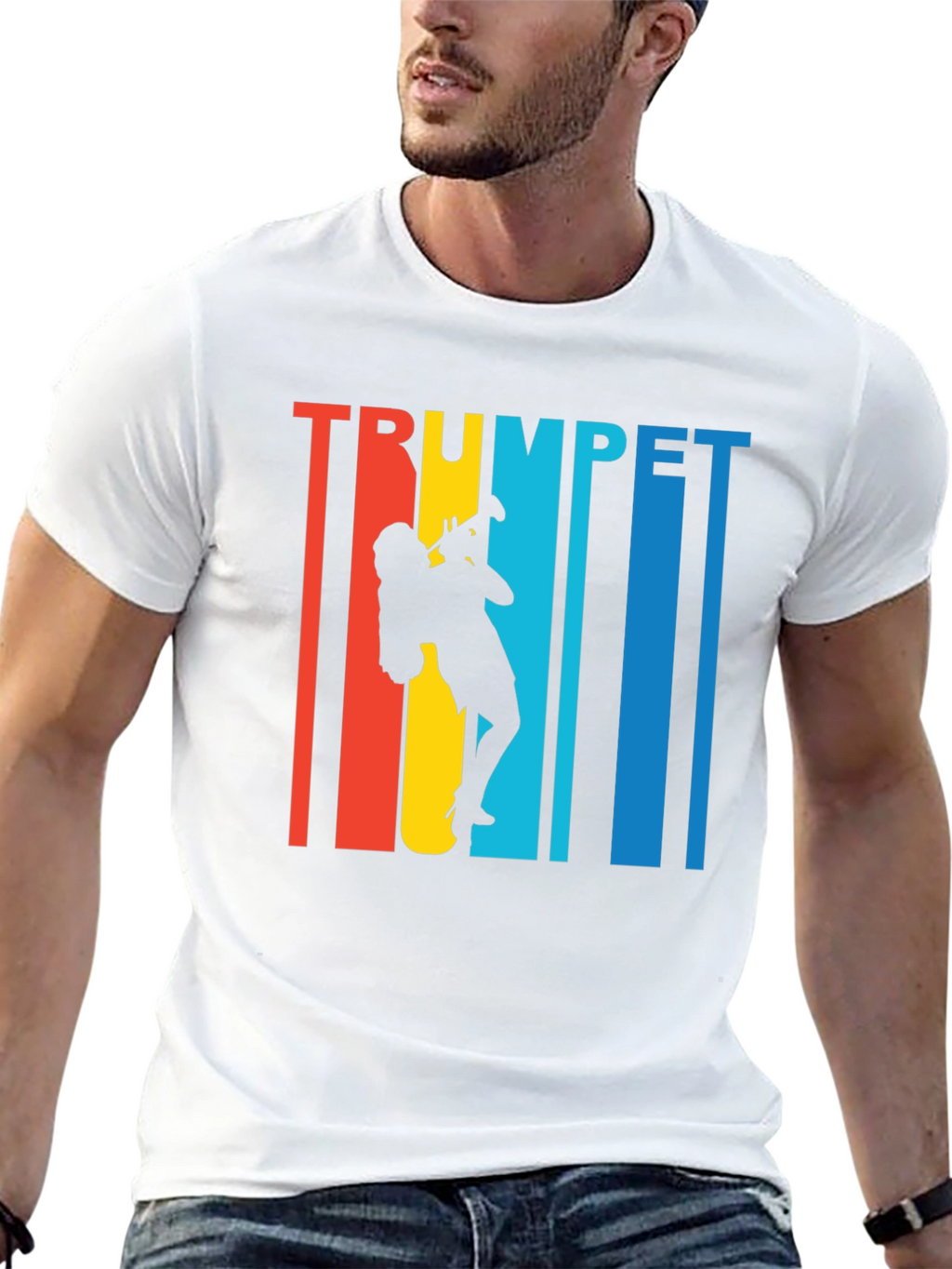 Trumpet Player Graphic Tee - Retro Style