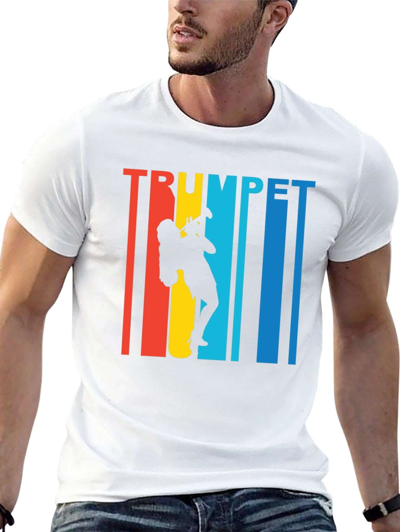 Trumpet Player Graphic Tee - Retro Style