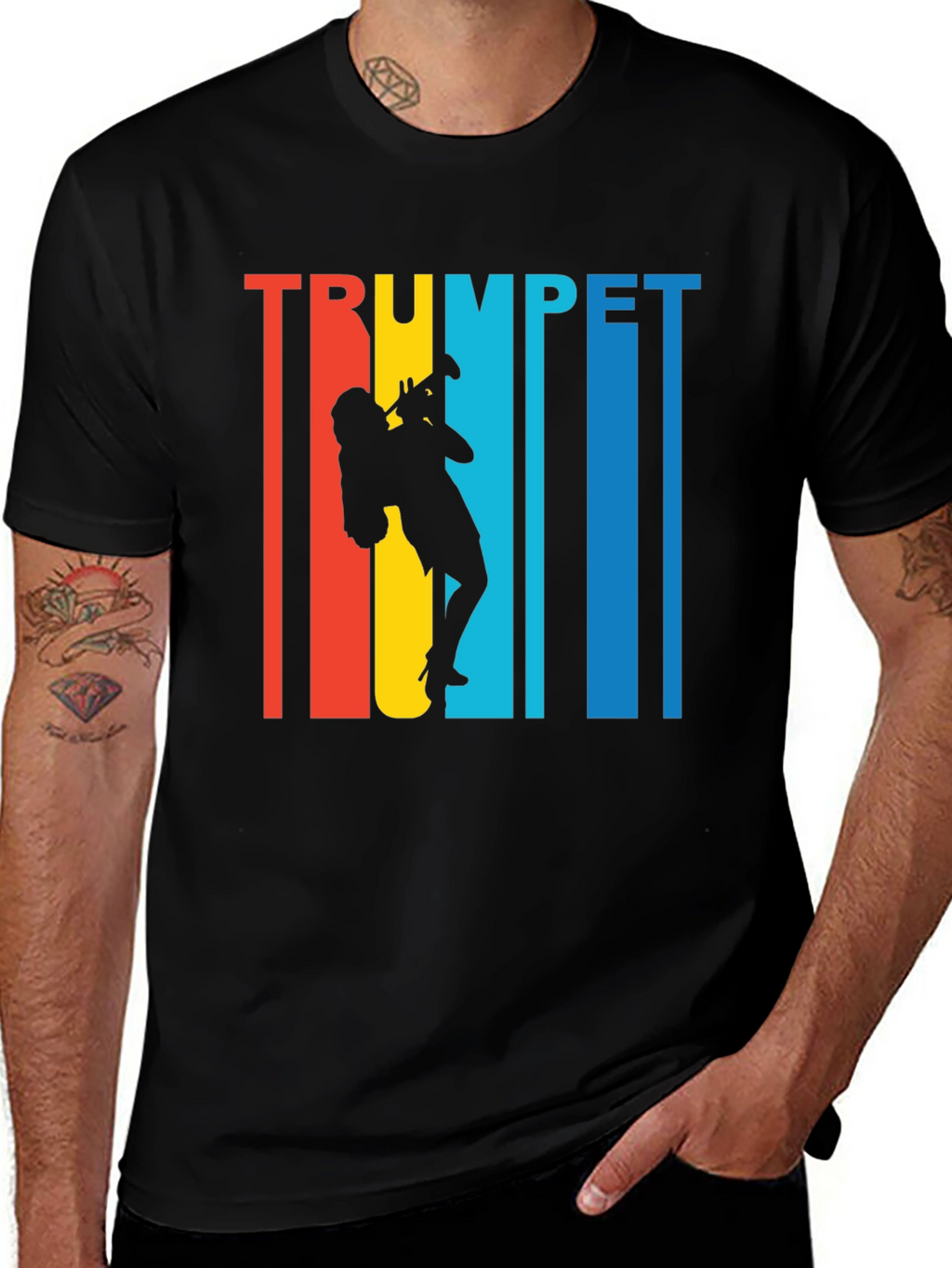 Trumpet Player Graphic Tee - Retro Style