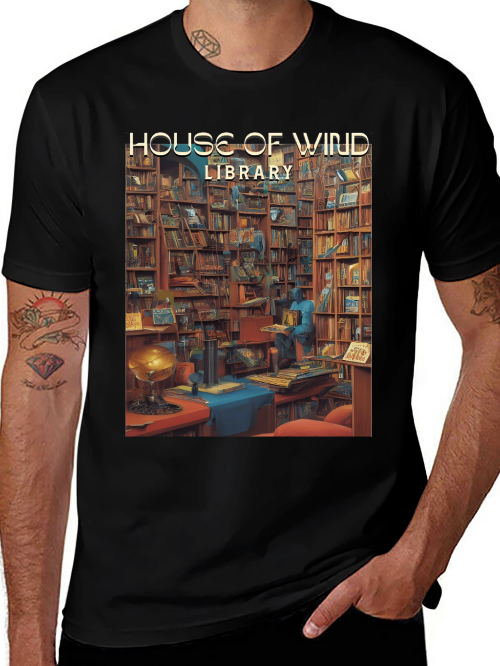 House of Wind Library T-Shirt