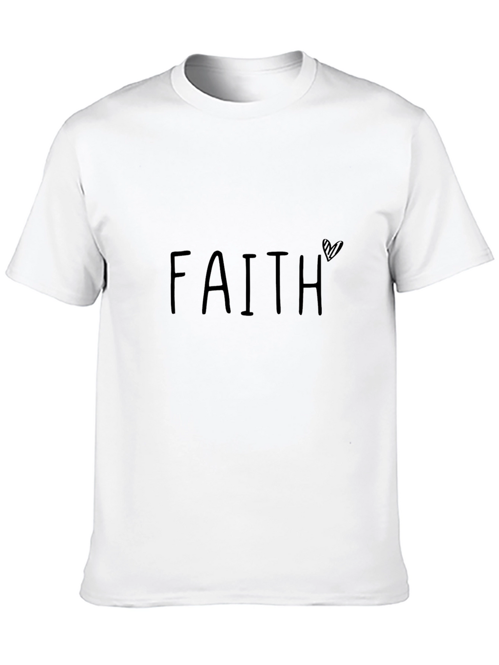 Faith Heart Graphic Tee - Black Casual T-Shirt