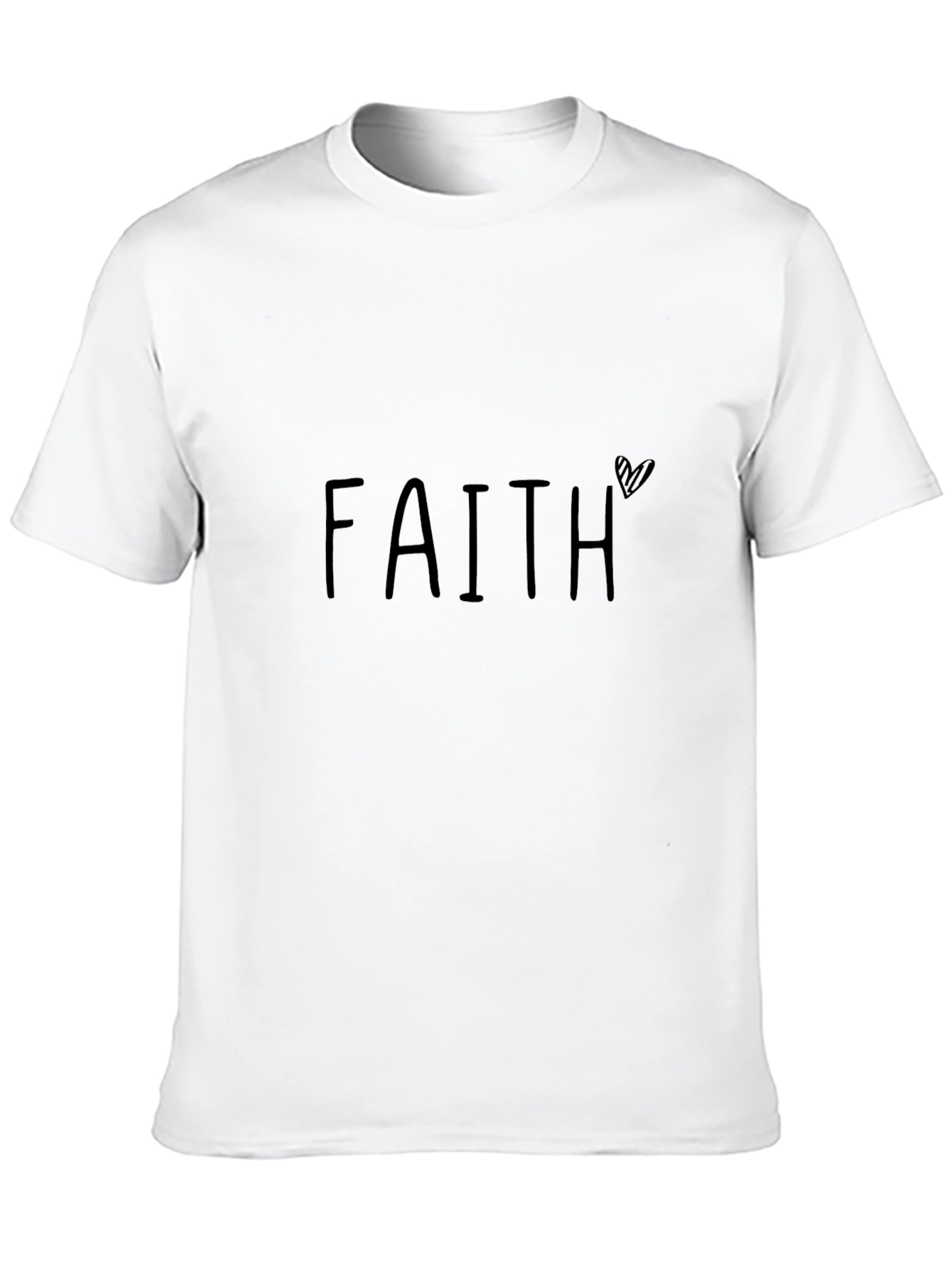 Faith Heart Graphic Tee - Black Casual T-Shirt
