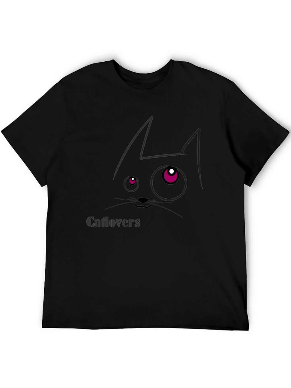 Catlovers Graphic Print Black T-Shirt