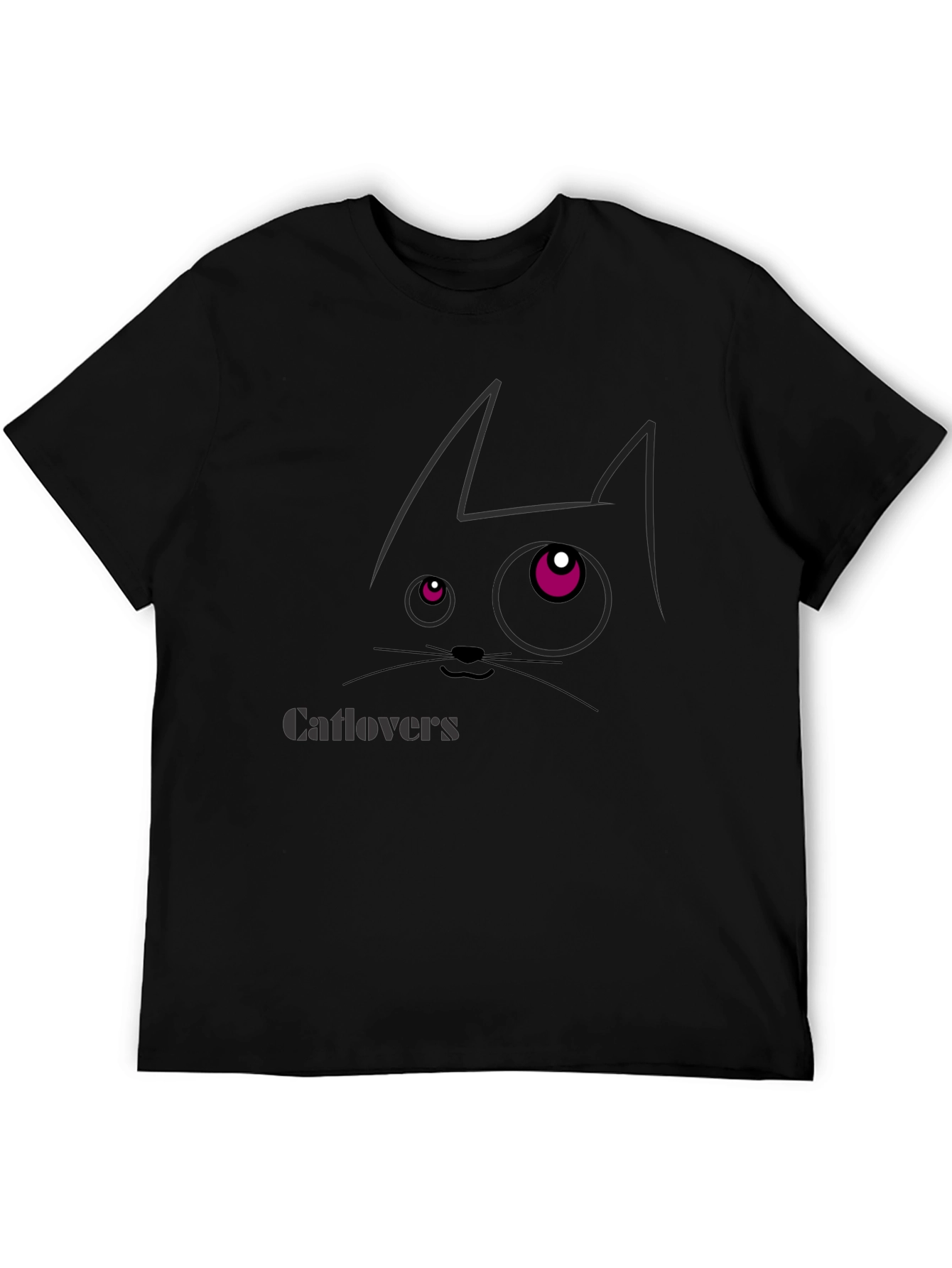 Catlovers Graphic Print Black T-Shirt