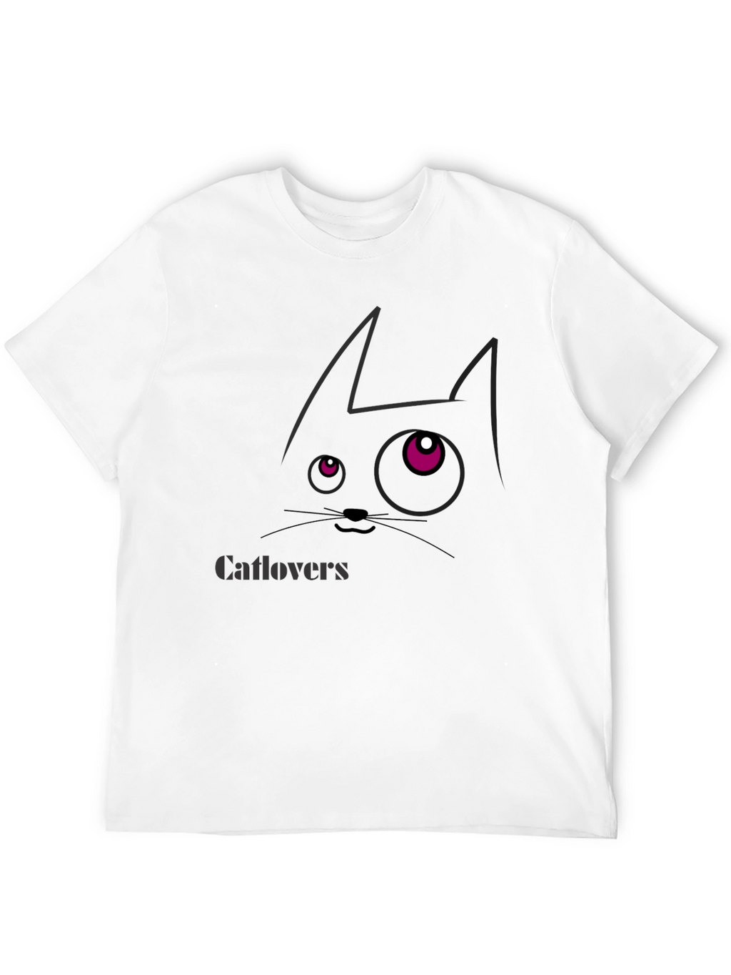 Catlovers Graphic Print Black T-Shirt